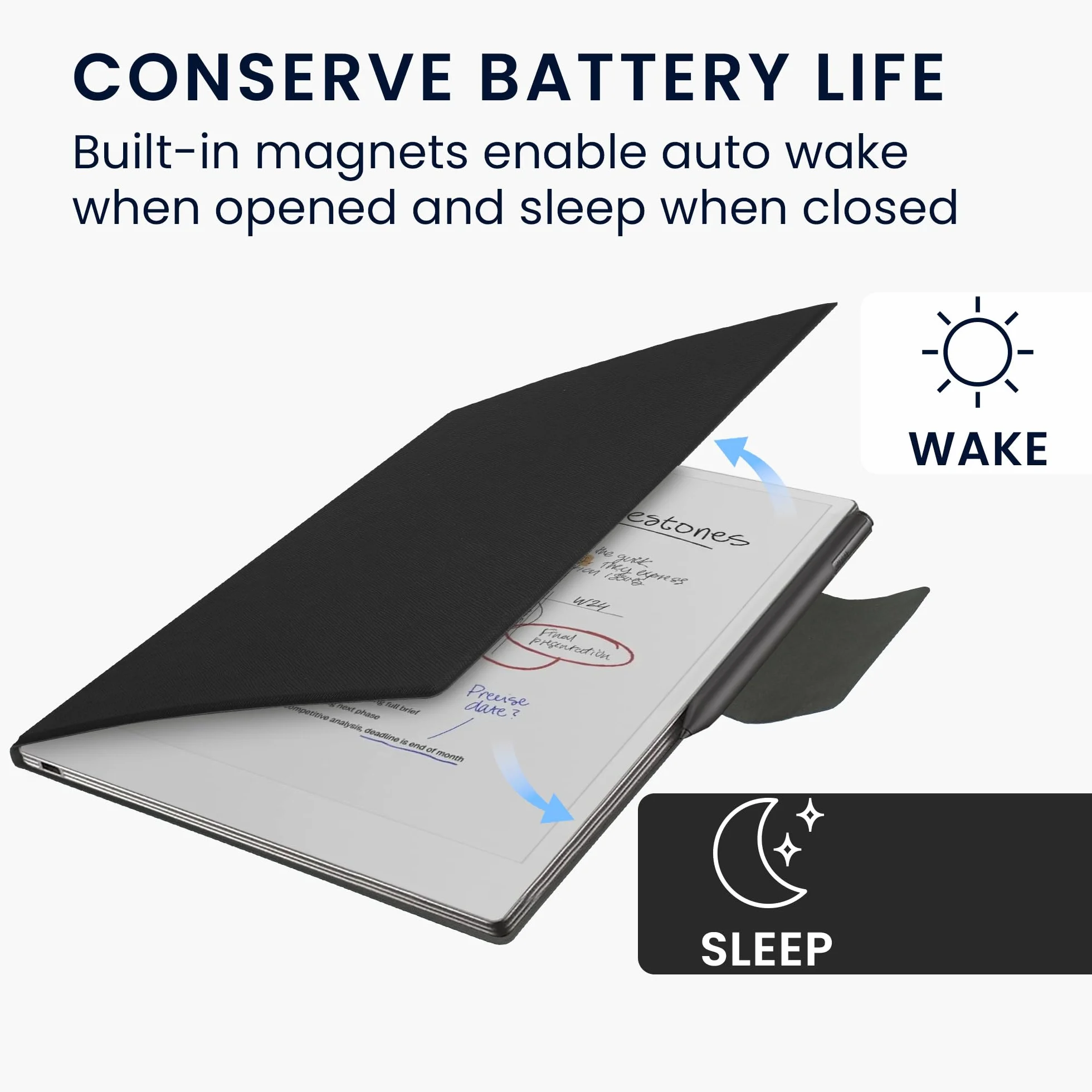 kwmobile Etui na tablet kompatybilne z Remarkable Paper Pro Cover - lekkie etui ze skóry PU z zamknięciem magnetycznym - czarne