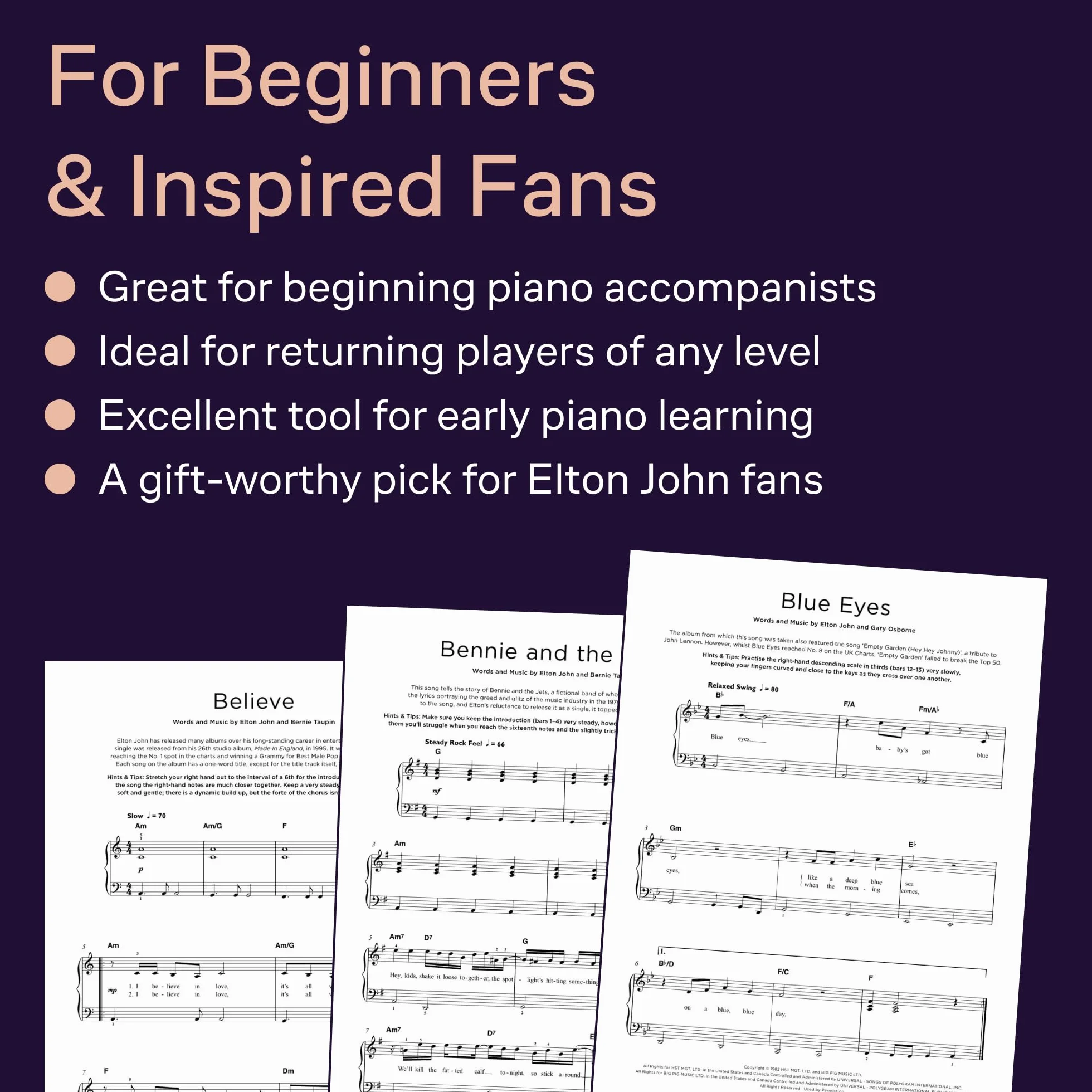 40 Elton John Songs: Really Easy Piano Series