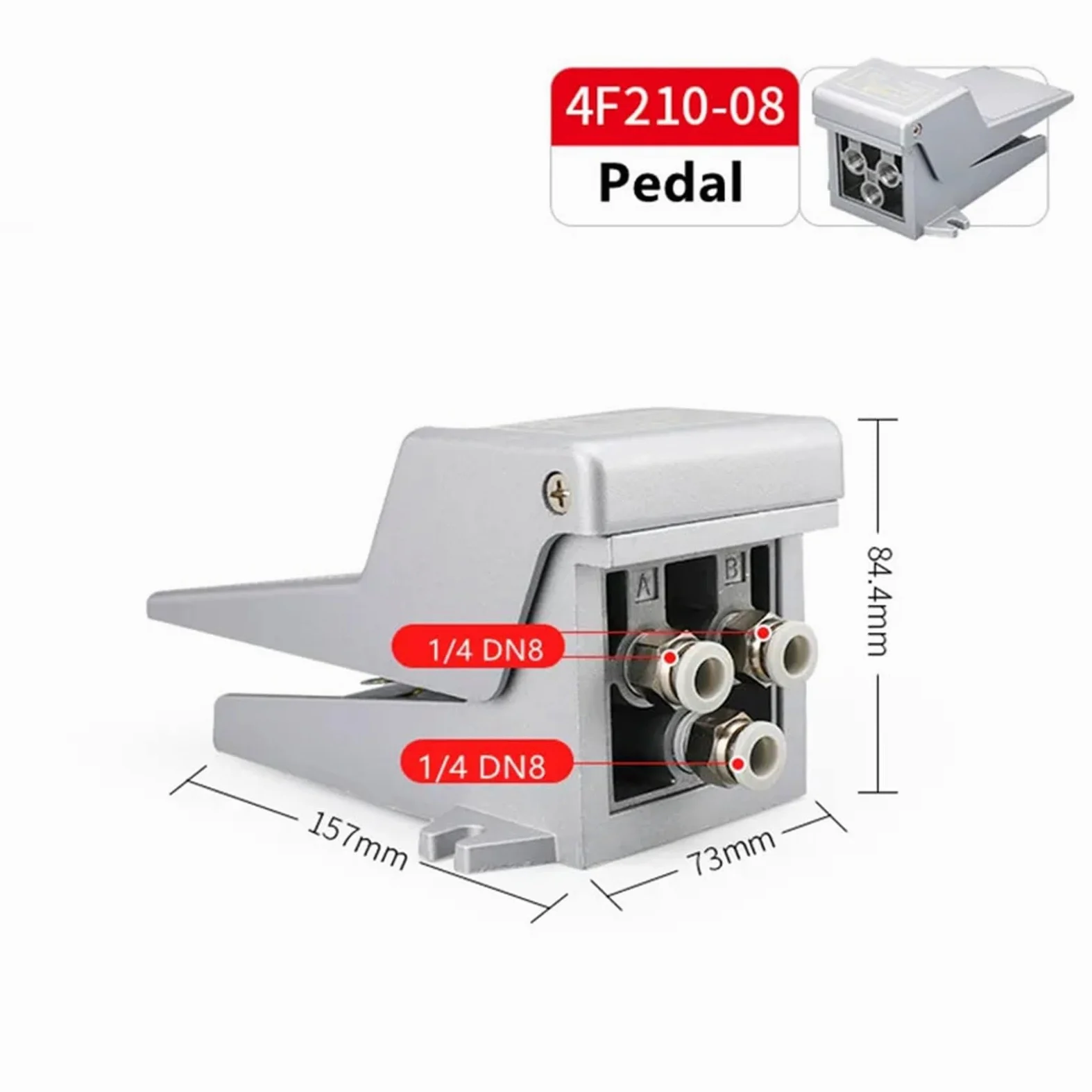 Przełącznik nożny Pneumatyczny zawór nożny 4F210-08L/4F210-08G Zawór przełącznika nożnego pedału FV320 Zawór sterujący Zawór odwracający 1 szt.(6mm joint)