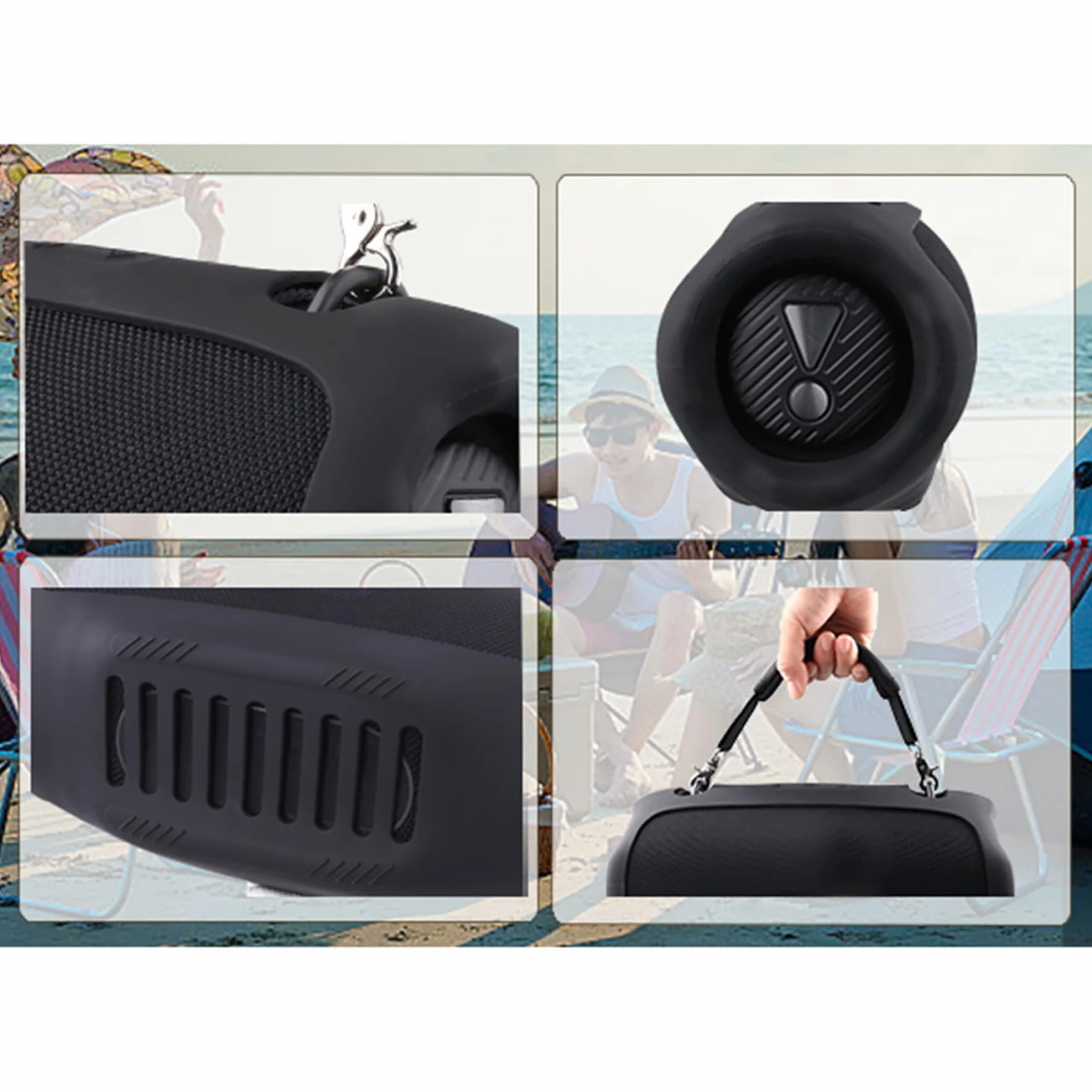 co2CREA Etui do przenoszenia, silikonowe etui kompatybilne z JBL Xtreme 4, przenośny głośnik Bluetooth, ultralekki, silikonowy pokrowiec ochronny z uchwytem głośnikowym (głośnik nie wchodzi w zakres