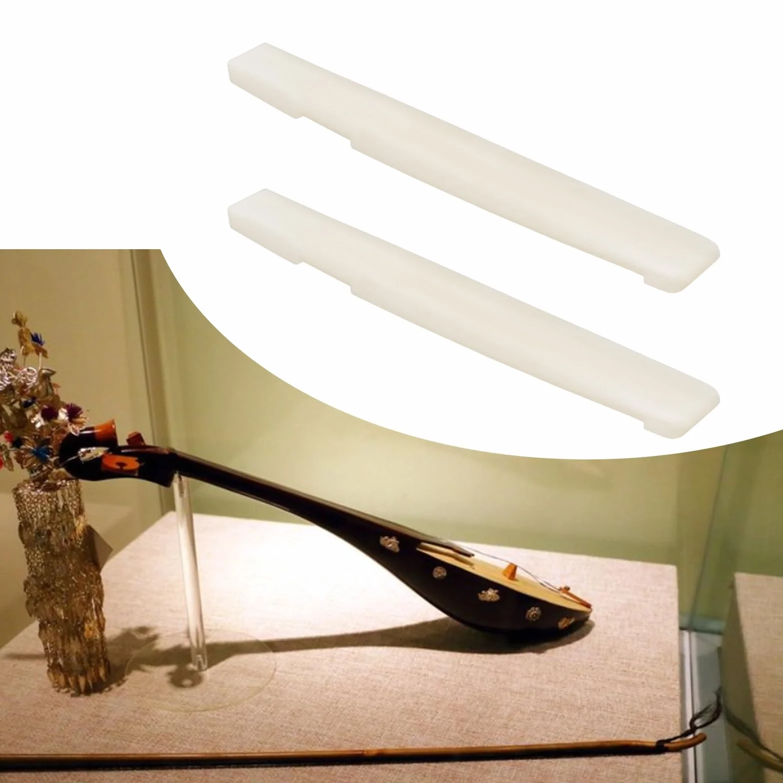 2 szt. 6-strunowa gitara akustyczna, mostek kostny, 72 x 3 x 9 mm, gitara akustyczna z kompensacją do gitary akustycznej, lutnika, kompatybilne z gitarą Martin (niebielone)