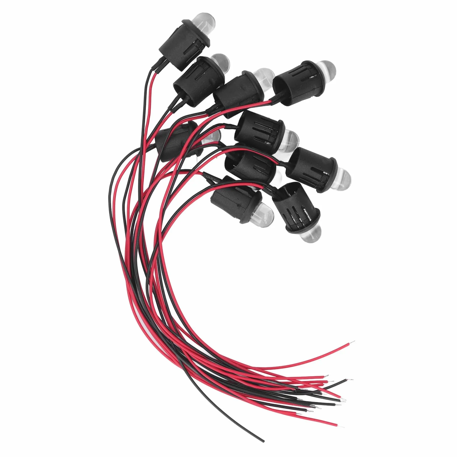 Tablica Pilot Lampka Kontrolna żarówka Okablowana Dioda Elektroluminescencyjna LED Plastikowy Klips Uchwyt Panel Wyświetlacza do Oświetlenia Samochodu światło Hamowania 10mm 12V (Czerwony)