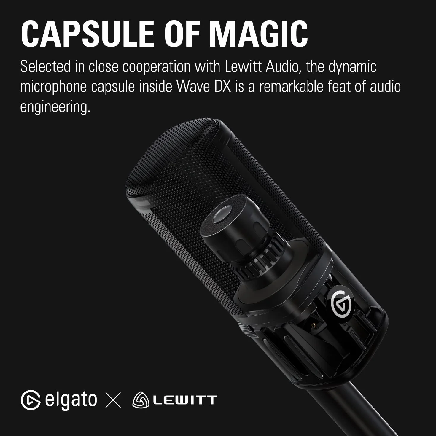 Elgato Wave DX dynamiczny mikrofon XLR kardioidalny eliminacja zakłóceń optymalizacja mowy podcasty transmisje