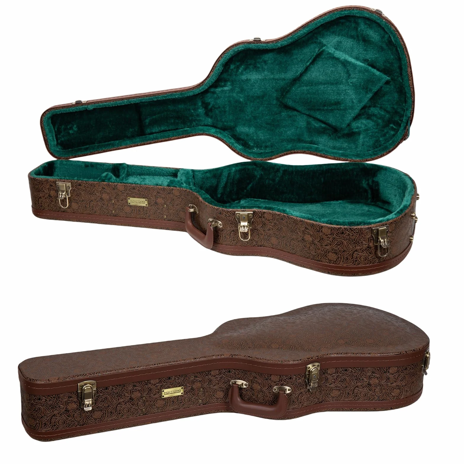 Crossrock Designer Seria Uniwersalna Drewniana Obudowa Do Gitar Gibson Acoustic J45 Martin Dreadnought Blossom Brown