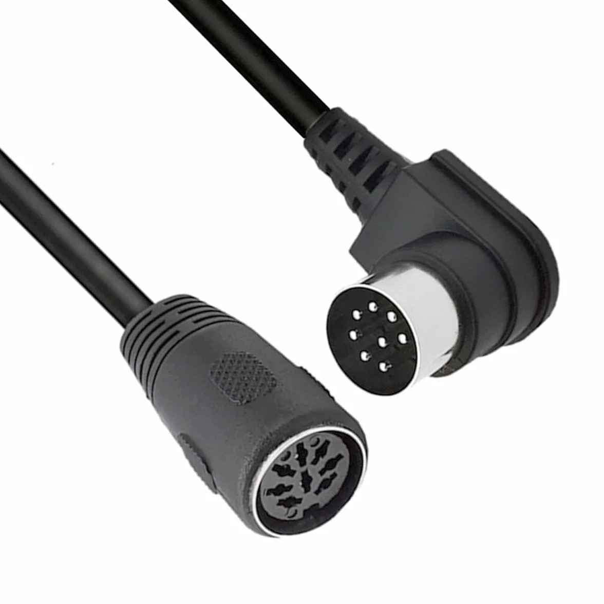 8-pinowy kabel przedłużający DIN, MIDI 8-pinowy męski 90 stopni do żeńskiego przewodu, 8 pinów DIN Plug Speaker kabel audio do Bang Olufsen PowerLink MK2 (0,5 metra)