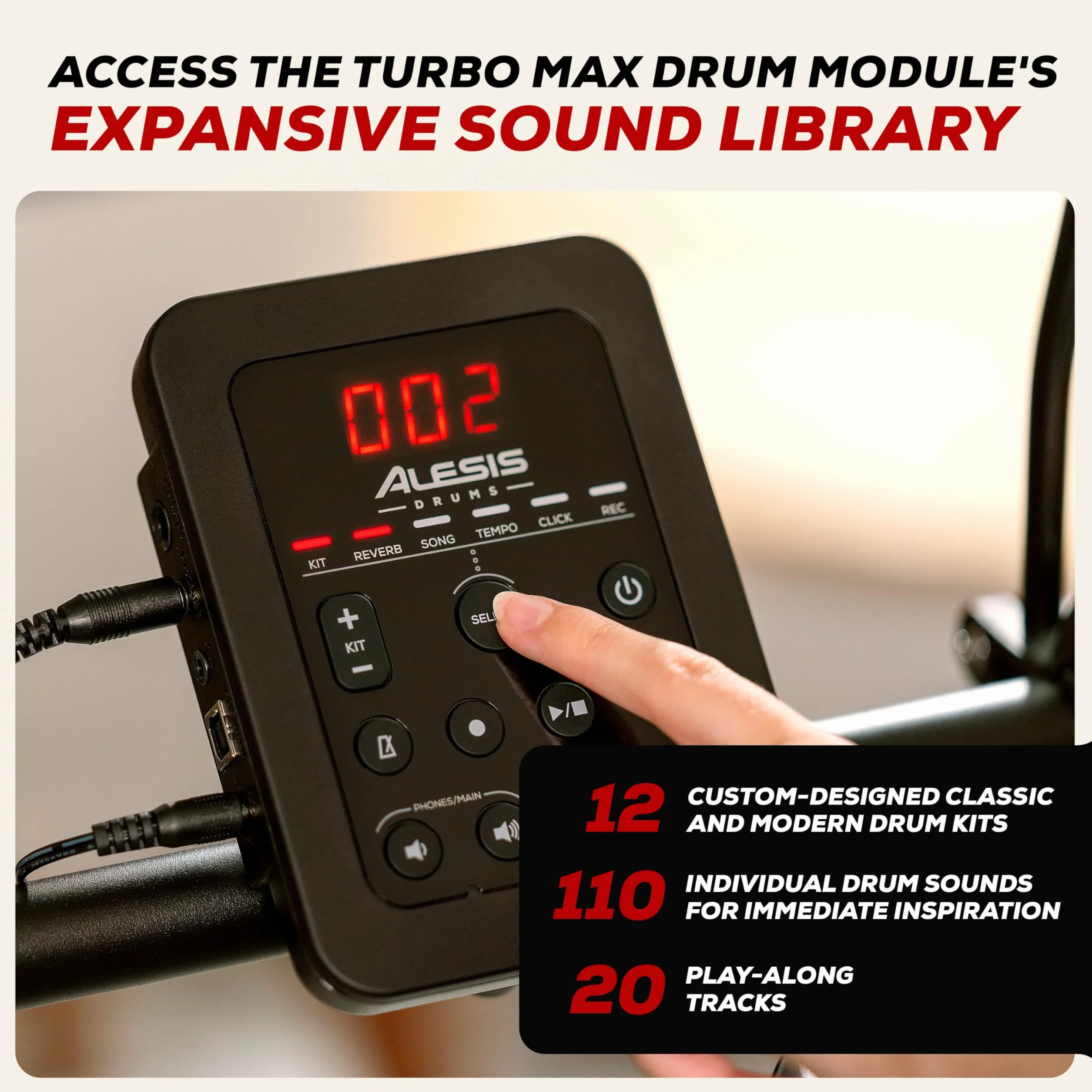 Alesis Turbo Max Składana perkusja elektroniczna 8" ciche pady siatkowe Bluetooth