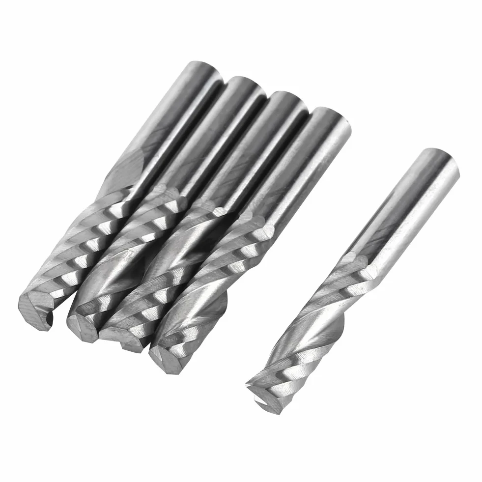 Freesbity 5 sztuk 6 mm trzpień pojedynczy frez frezarski narzędzie do wiercenia węglik wolframu frezy CNC frezy do drewna, stali aluminiowej, PCB PCB PCV, włókno węglowe