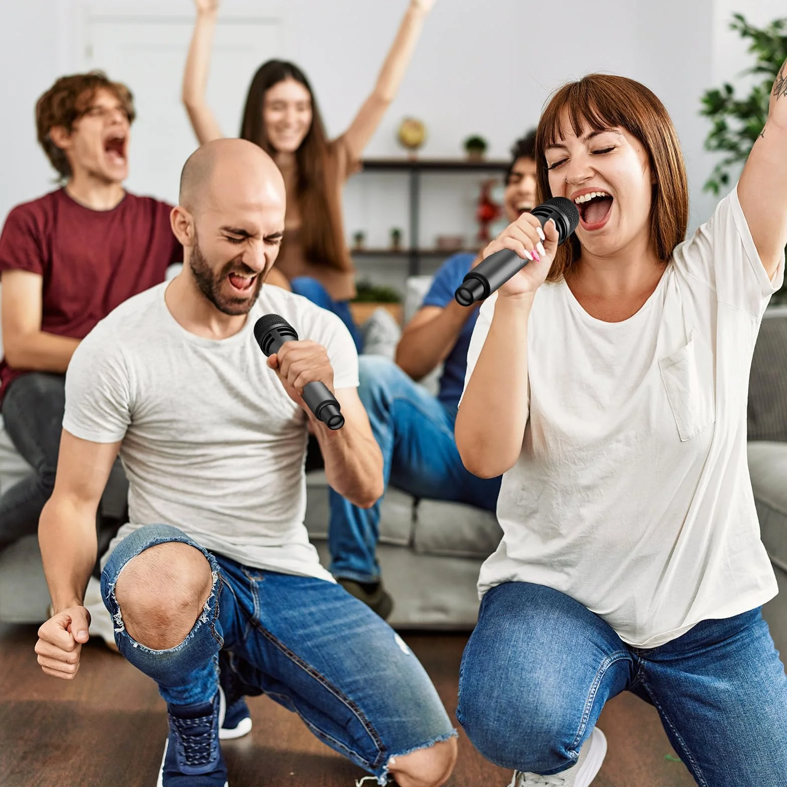 Mikrofon bezprzewodowy, bezprzewodowy system mikrofonu TONOR UHF metalowego bezprzewodowego z odbiornikiem, do karaoke, śpiewu, imprezy, wesela, DJ, mowy, 200ft(TW320)