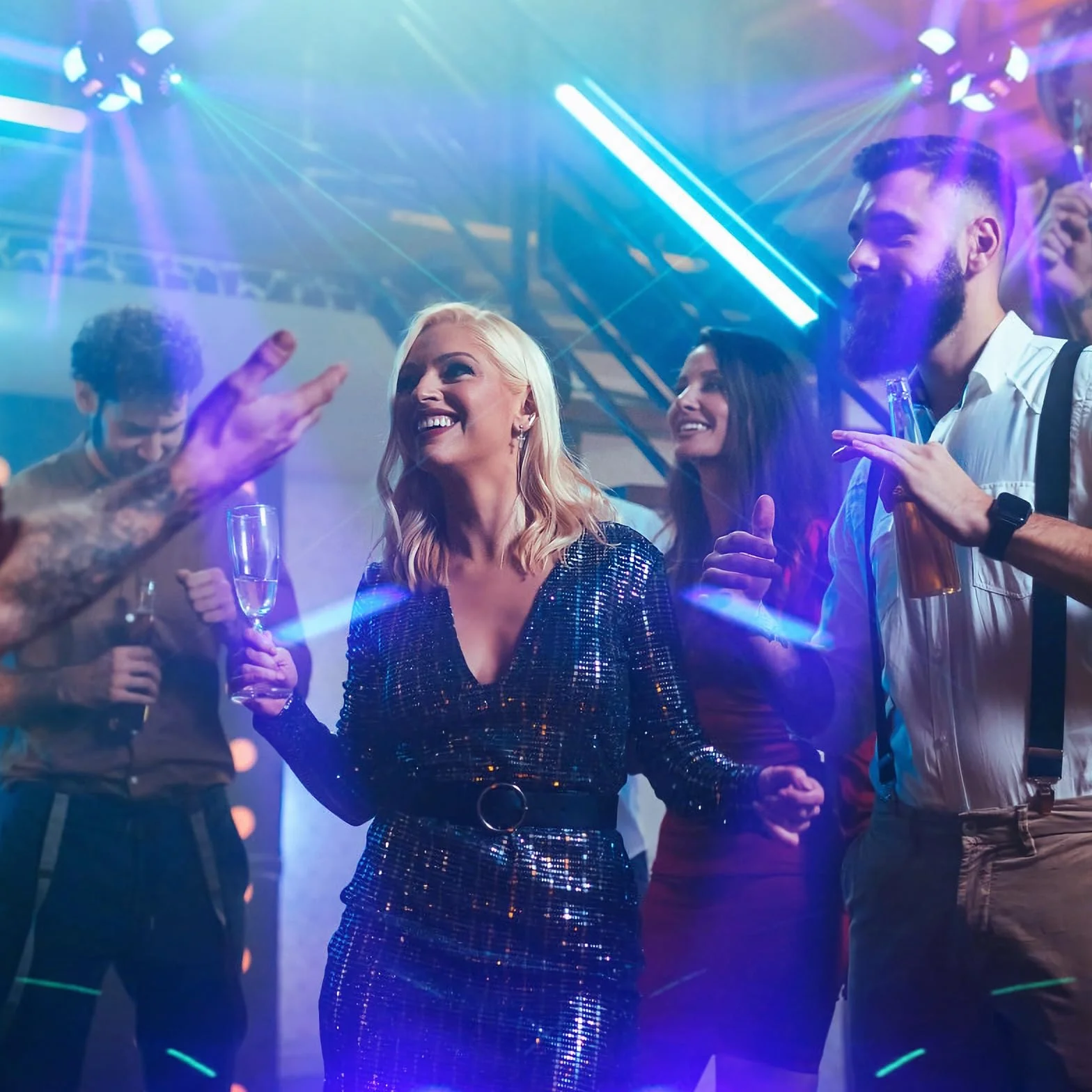 Światło dyskotekowe LED RGB DJ projektor sterowany muzyką DMX T08
