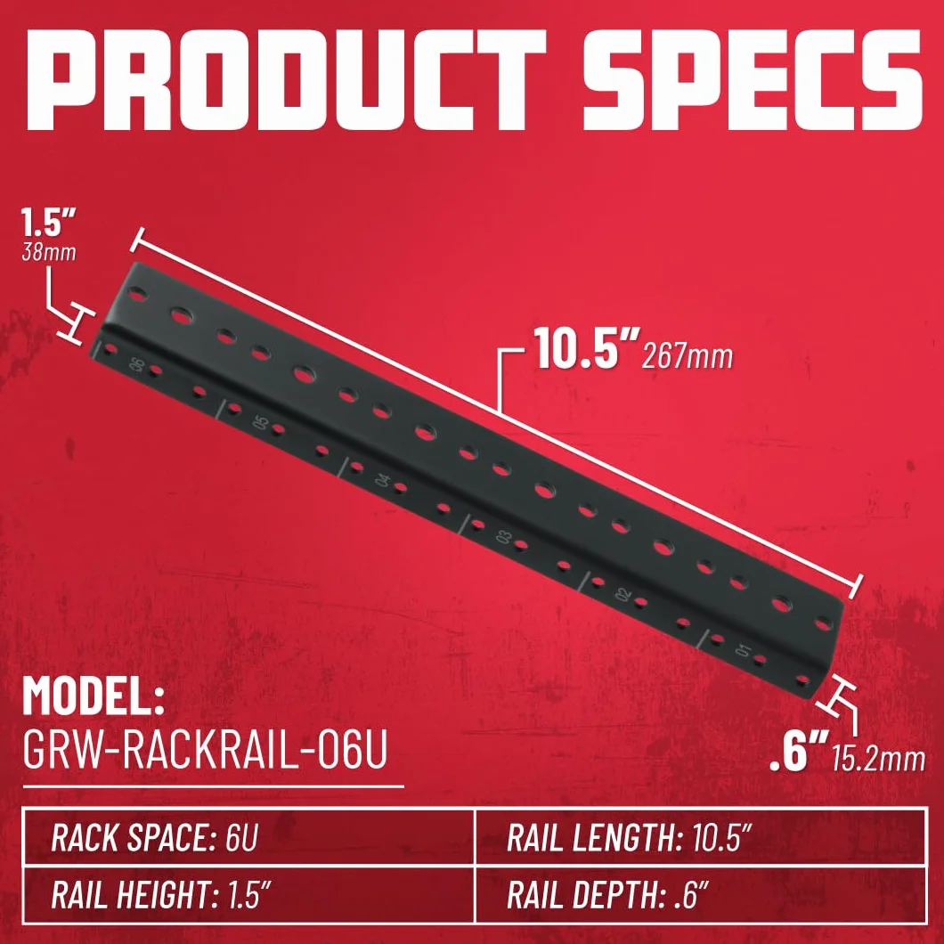 Gator rackworks Heavy Duty Stahl Rack Rail Set 6U