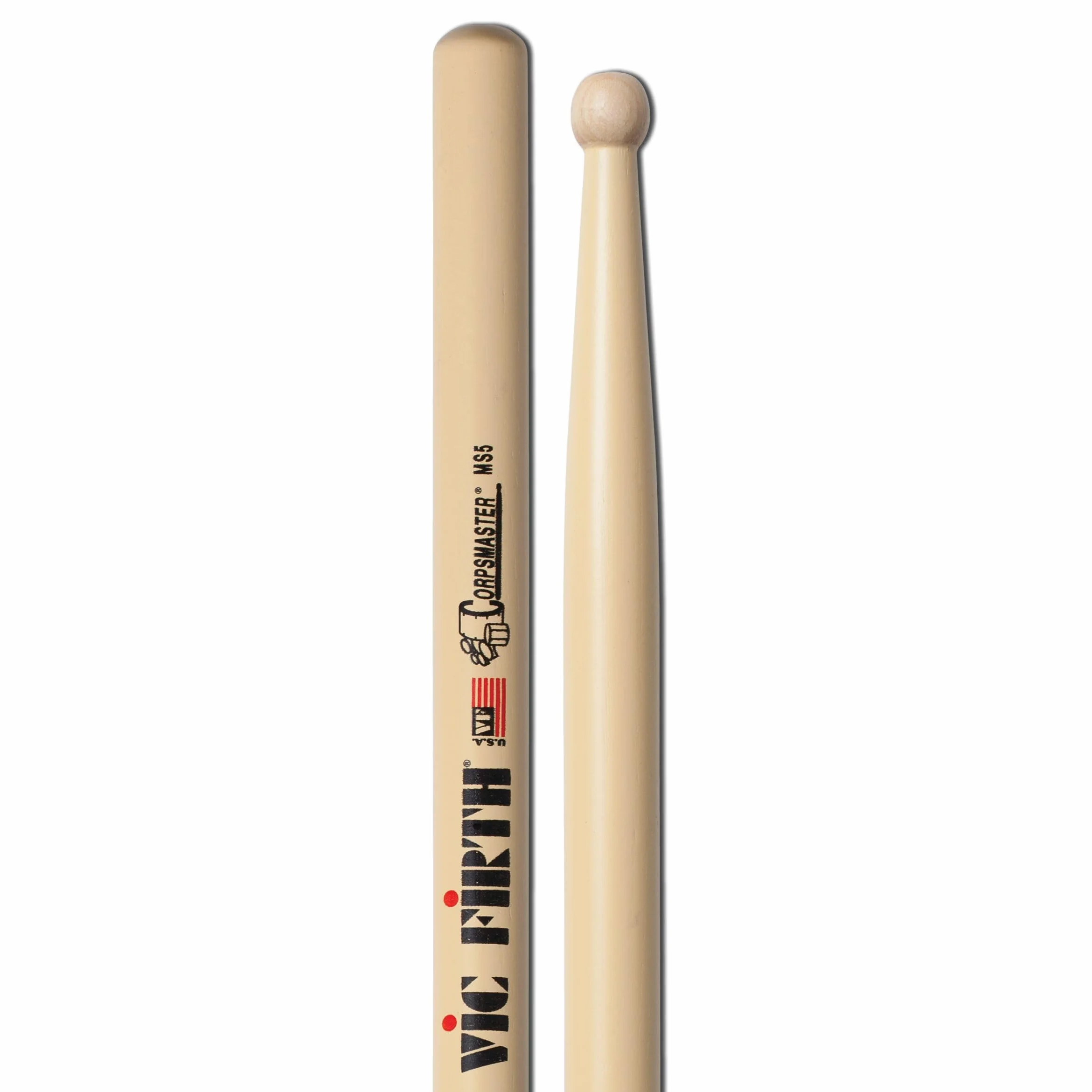 Vic Firth - Pałeczki do bębnów z serii Corpsmaster® - MS5-17 cali (43,18 cm) - stożek średni - drewniana końcówka