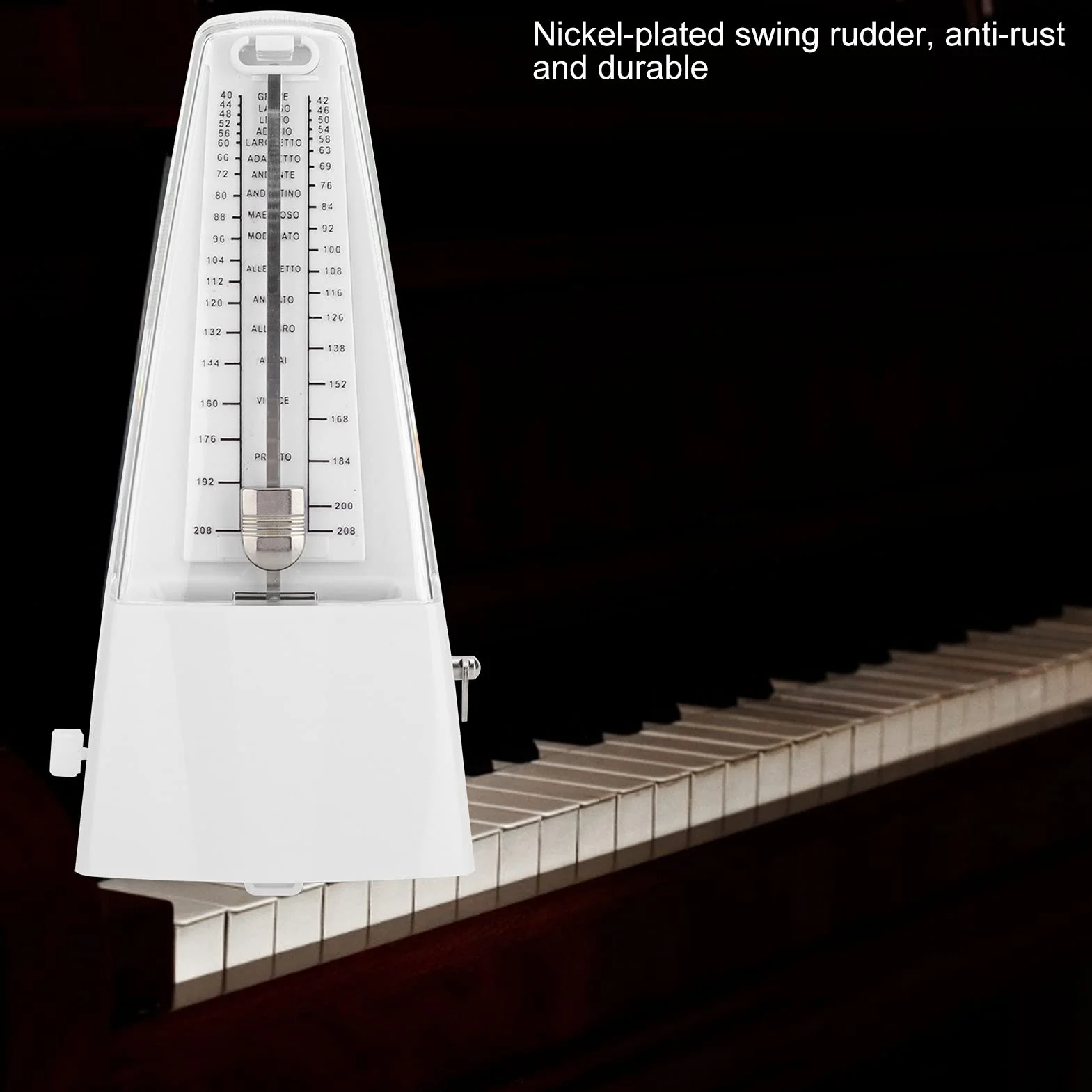 Keenso Strated Sudder Mechanical Metronome Dokładny Czas Muzyczny dla Muzyków ABS Plastic (WHITE)