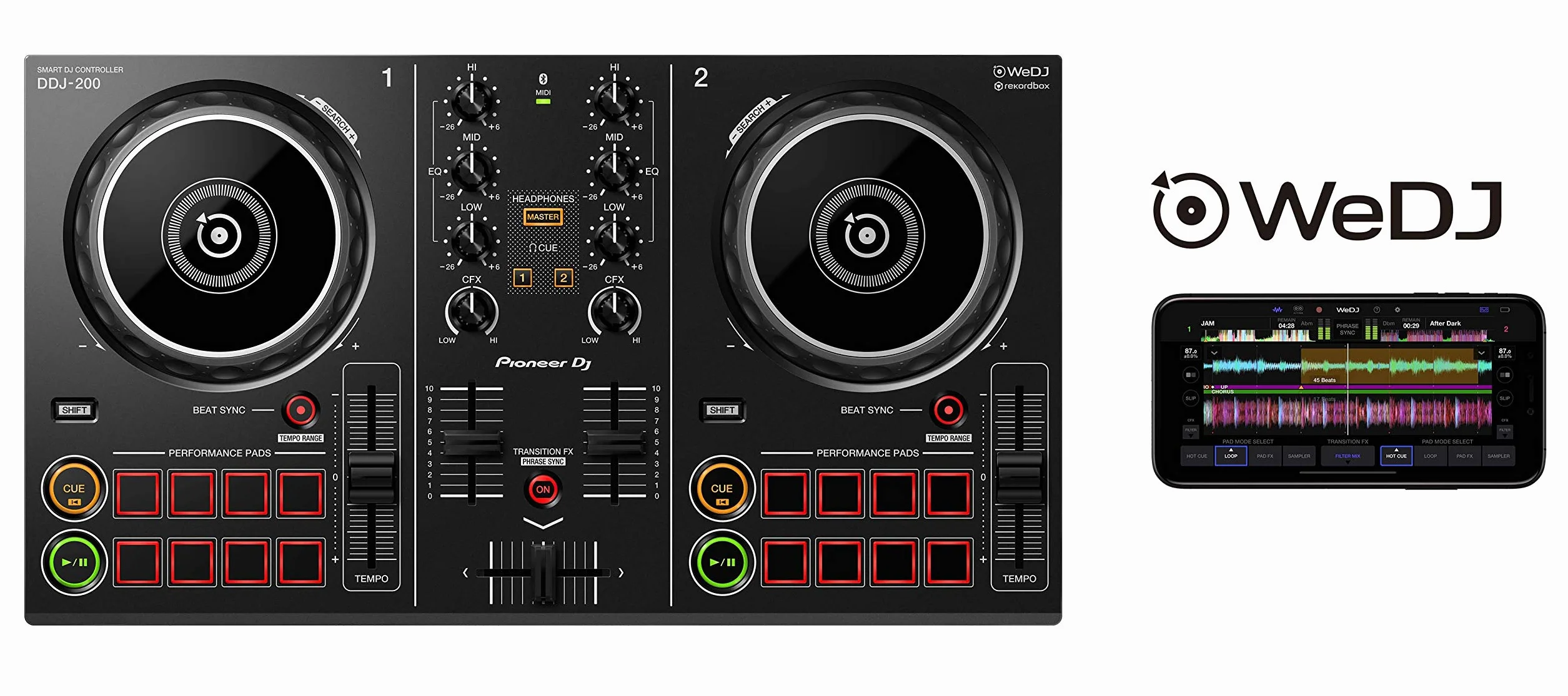 Pioneer DJ DDJ-200 Kontroler DJ, Czarny