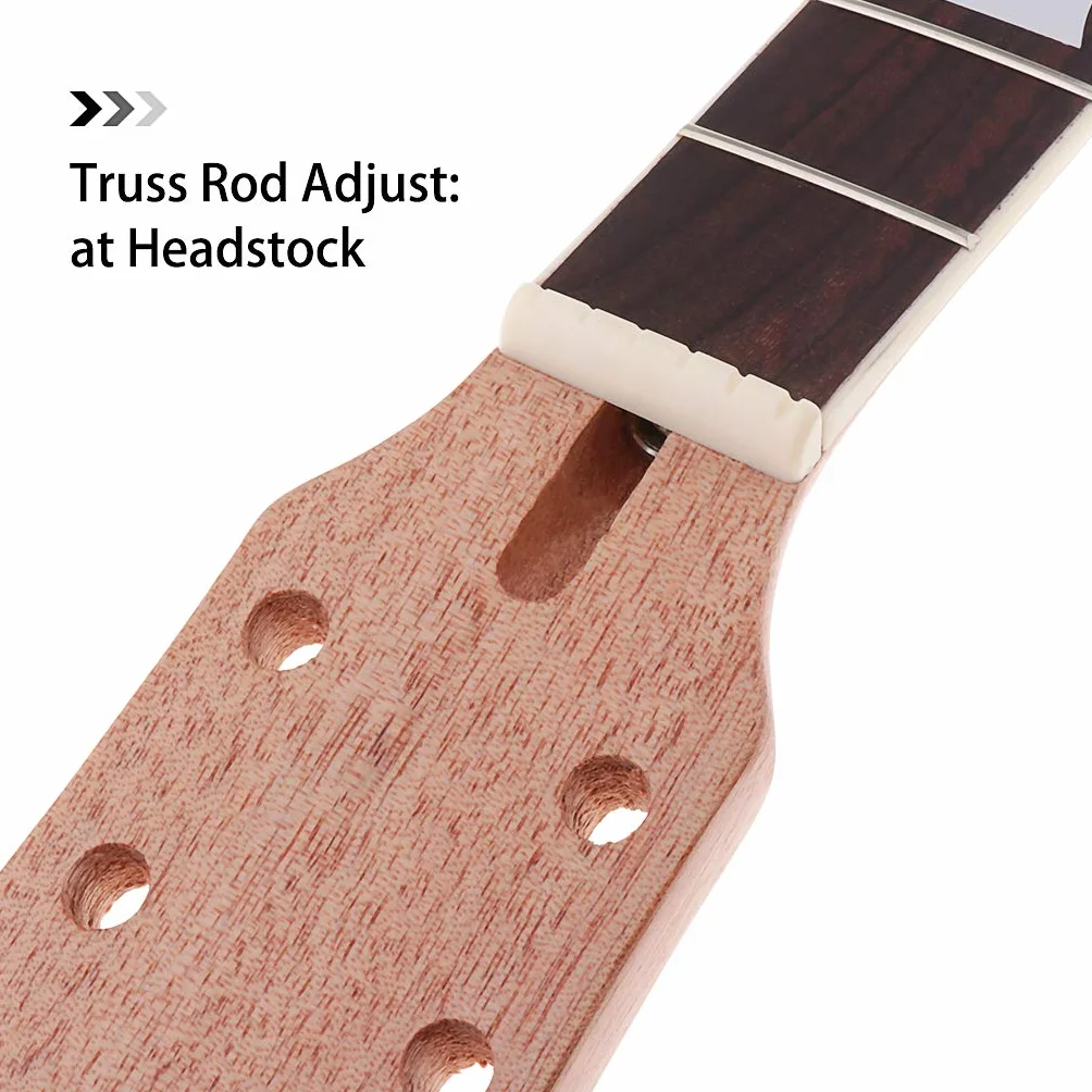 Alnicov Szyja do gitary elektrycznej DIY do Gibson LP części zamienne 22 progi mahoń szyja palisander podstrunnica z białymi trapezowymi kropkami wkładka naturalna