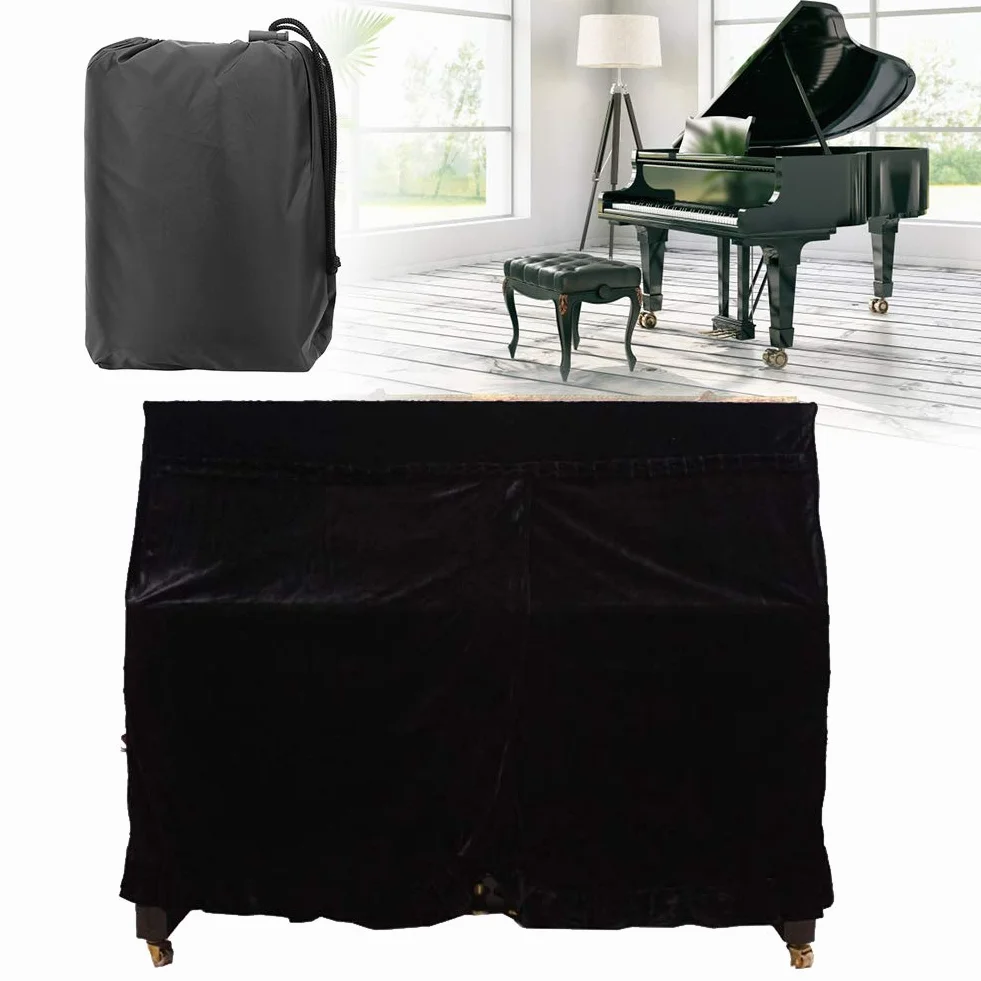 Pokrowiec na Pianino Pokrowiec na Pianino Poliester Pełny Pokrowiec na Pianino Osłona Przeciwpyłowa Wodoodporna Tkanina Ochrona urządzeń Elektrycznych 153X35X110Cm