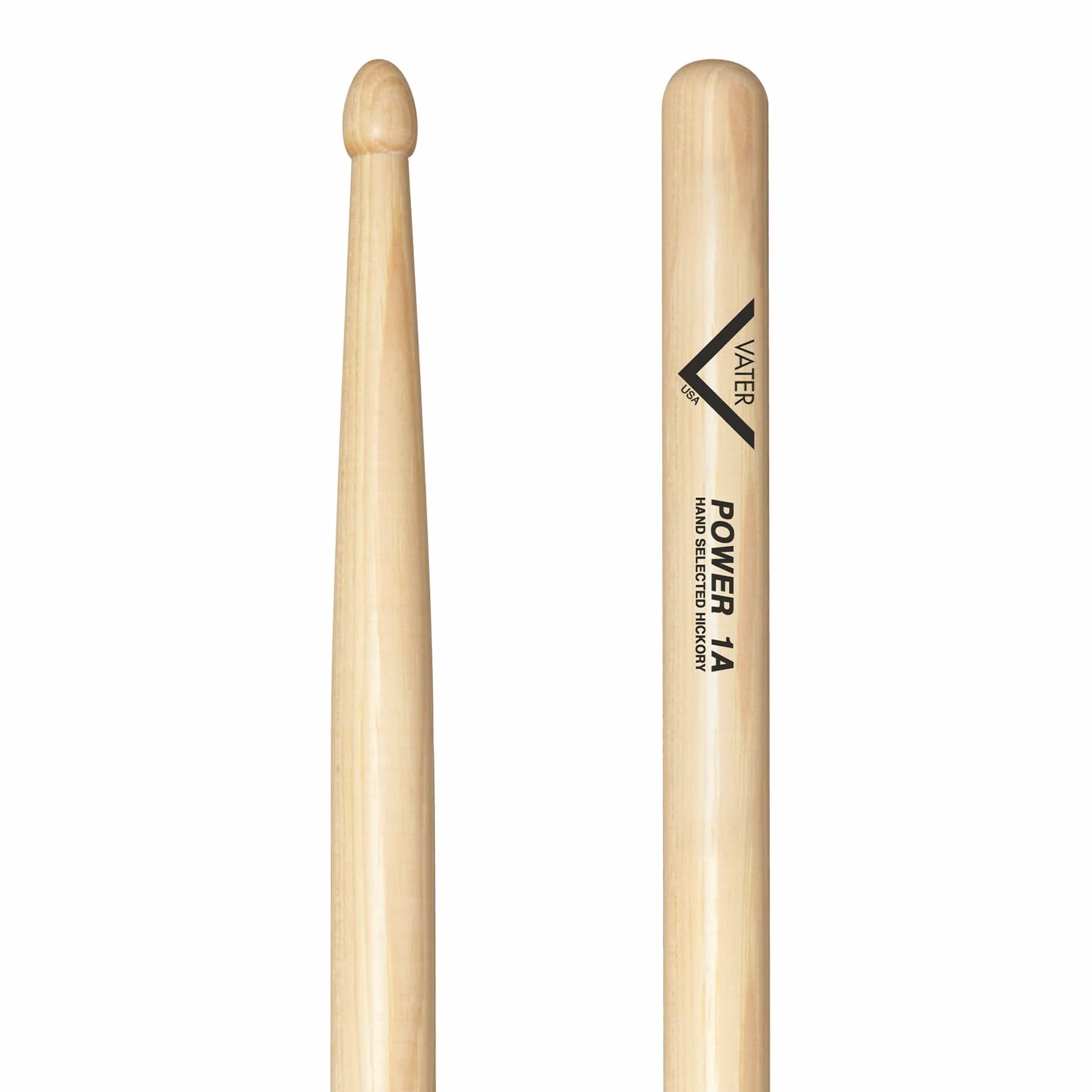 Vater Pałki perkusyjne VHP1AW = Power 1A American Hickory Series - końcówka z drewna żołędziowego