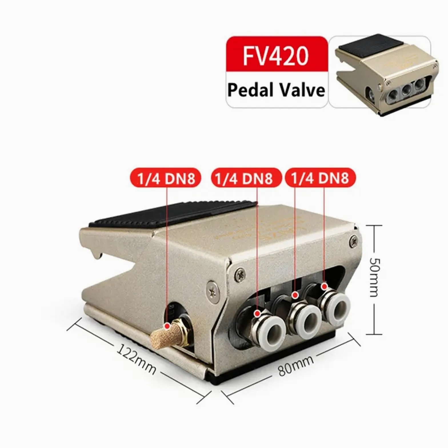 Przełącznik nożny Pneumatyczny zawór nożny 4F210-08L/4F210-08G Zawór przełącznika nożnego pedału FV320 Zawór sterujący Zawór odwracający 1 szt.(6mm joint)