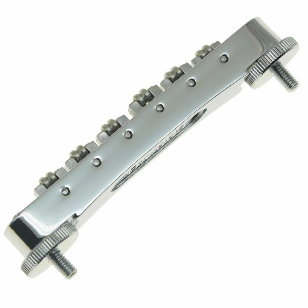 KAISH Chromowany rolkowy mostek siodełkowy Tune-O-Matic do gitary Les Paul, SG, ES Dot, Gretsch Bigsby z gwintowanymi słupkami M4
