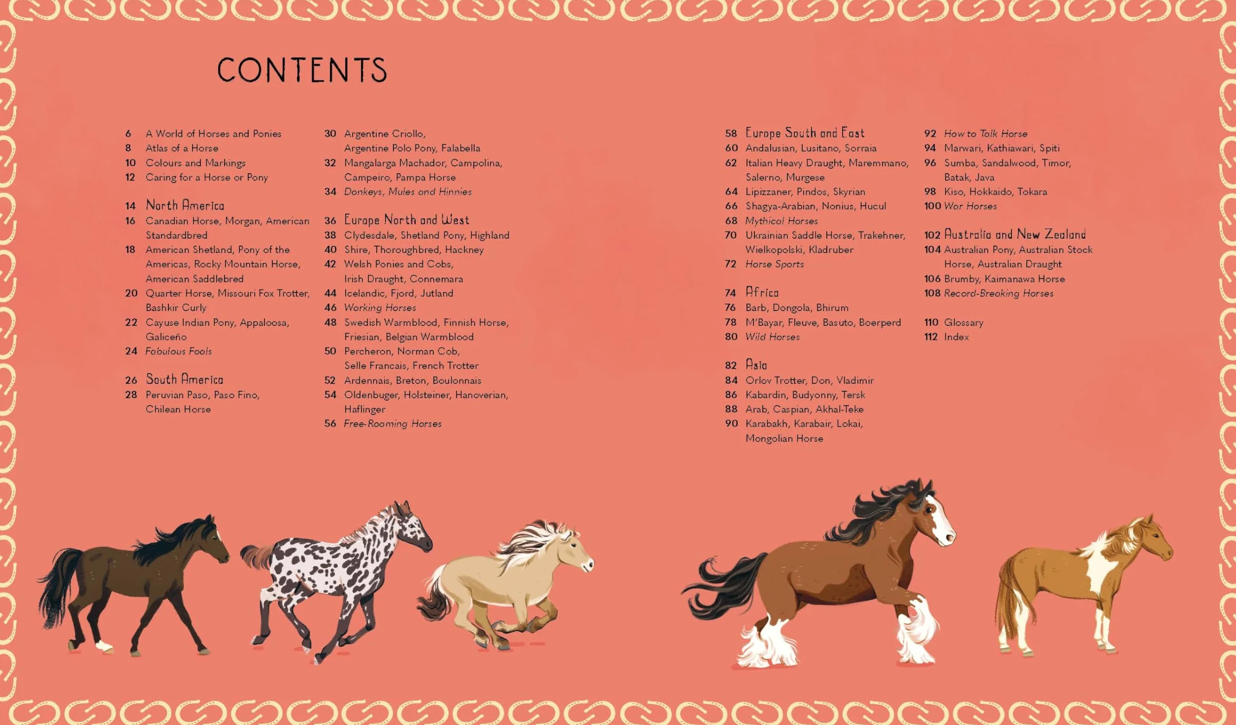 Atlas of Horses and Ponies 1ed -anglais-: 100 Amazing Breeds From Around the World | Fun Features & Illustrations | Learn About their Super Senses | Fascinating Facts