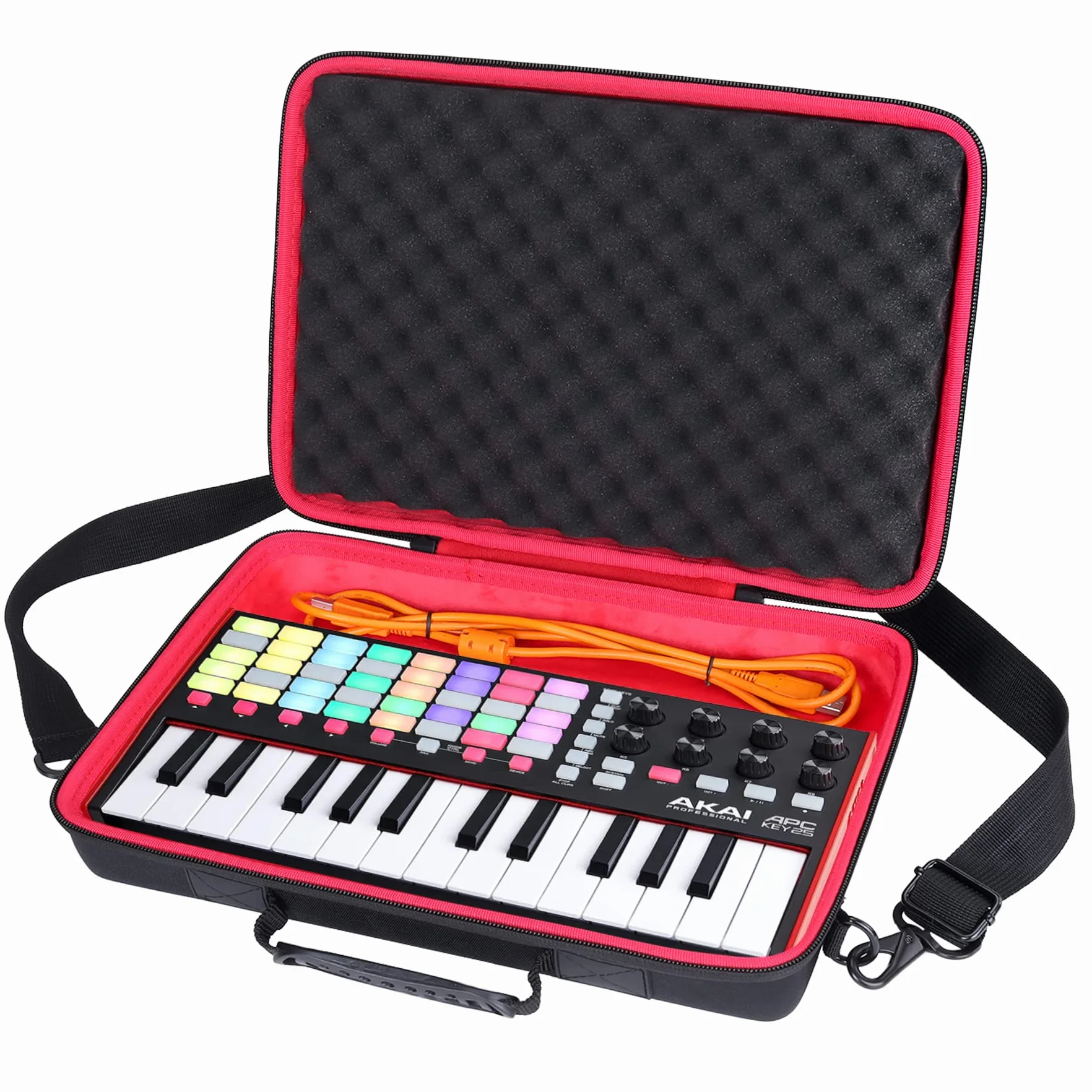 co2CREA Twarde etui podróżne do AKAI Professional APC KEY 25 MK2 kontroler USB MIDI