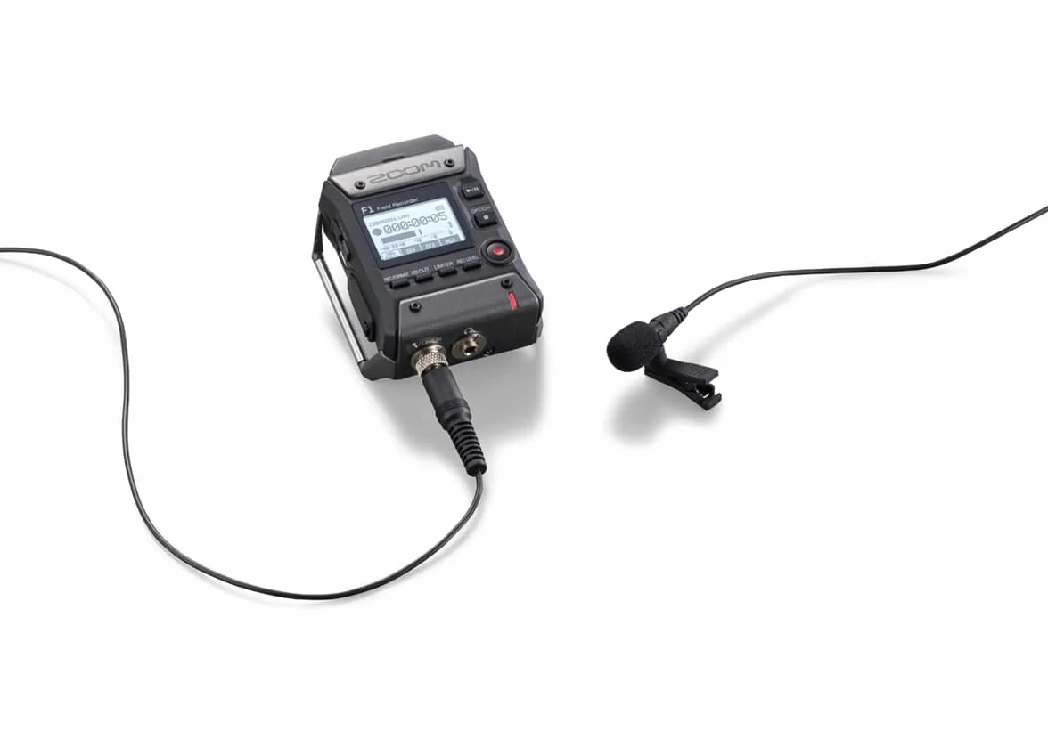 ZOOM F1-LP Field Recorder z mikrofonem typu lavalier – profesjonalny rejestrator audio do filmów, podcastów i wywiadów – wersja UE – czarny