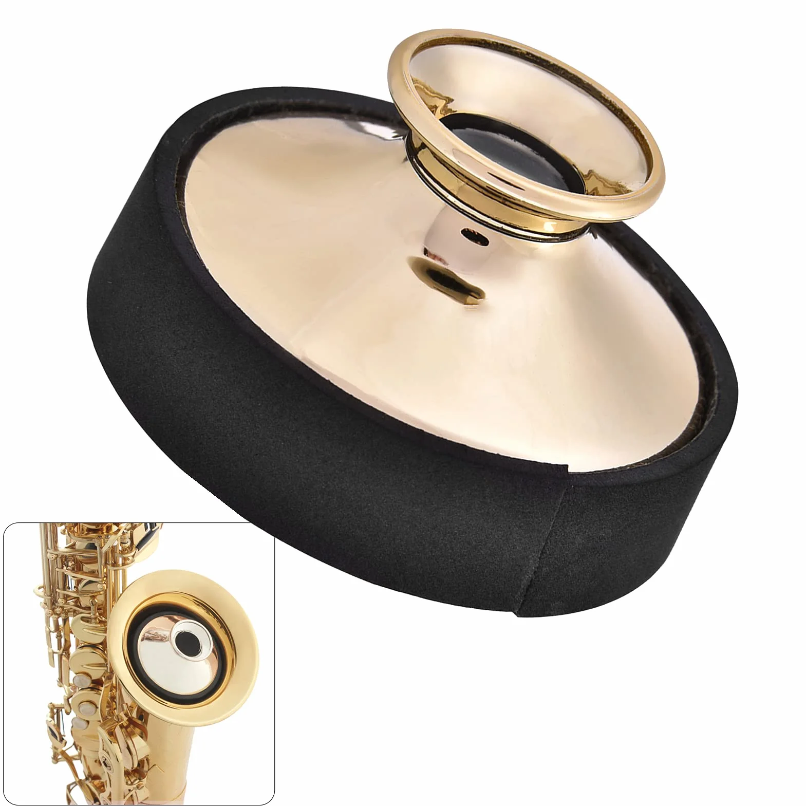 Alto Sax wyciszenie Sax ćwiczenie tłumik Sax dźwięk wyciszony tłumik muzyczny część instrumentu (złoty)