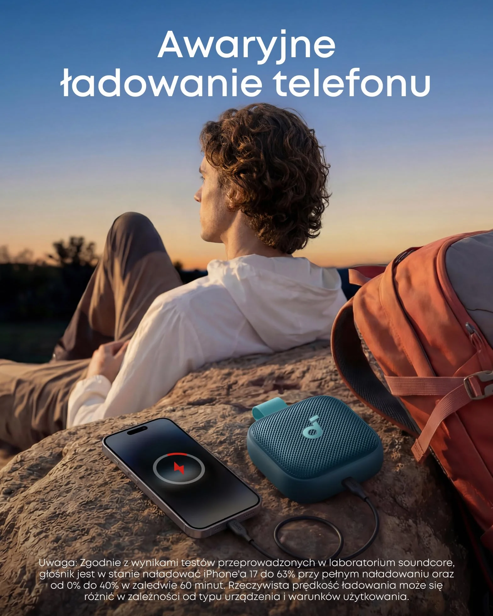 Głośnik przenośny soundcore Boom Go 3i firmy Anker, dźwięk o mocy 15 W, 24 godziny odtwarzania, klasa wodoodporności IP68, BassUp 2.0, funkcja awaryjnego ładowania, Bluetooth 6.0 (Niebieski)