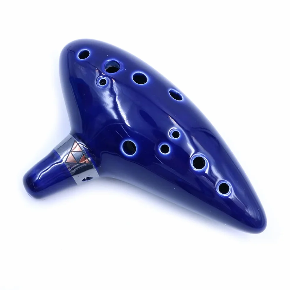 Alnicov Ocarina, 12-otworowa Alto C Ocarina z podstawką i torbą ochronną, niebieska