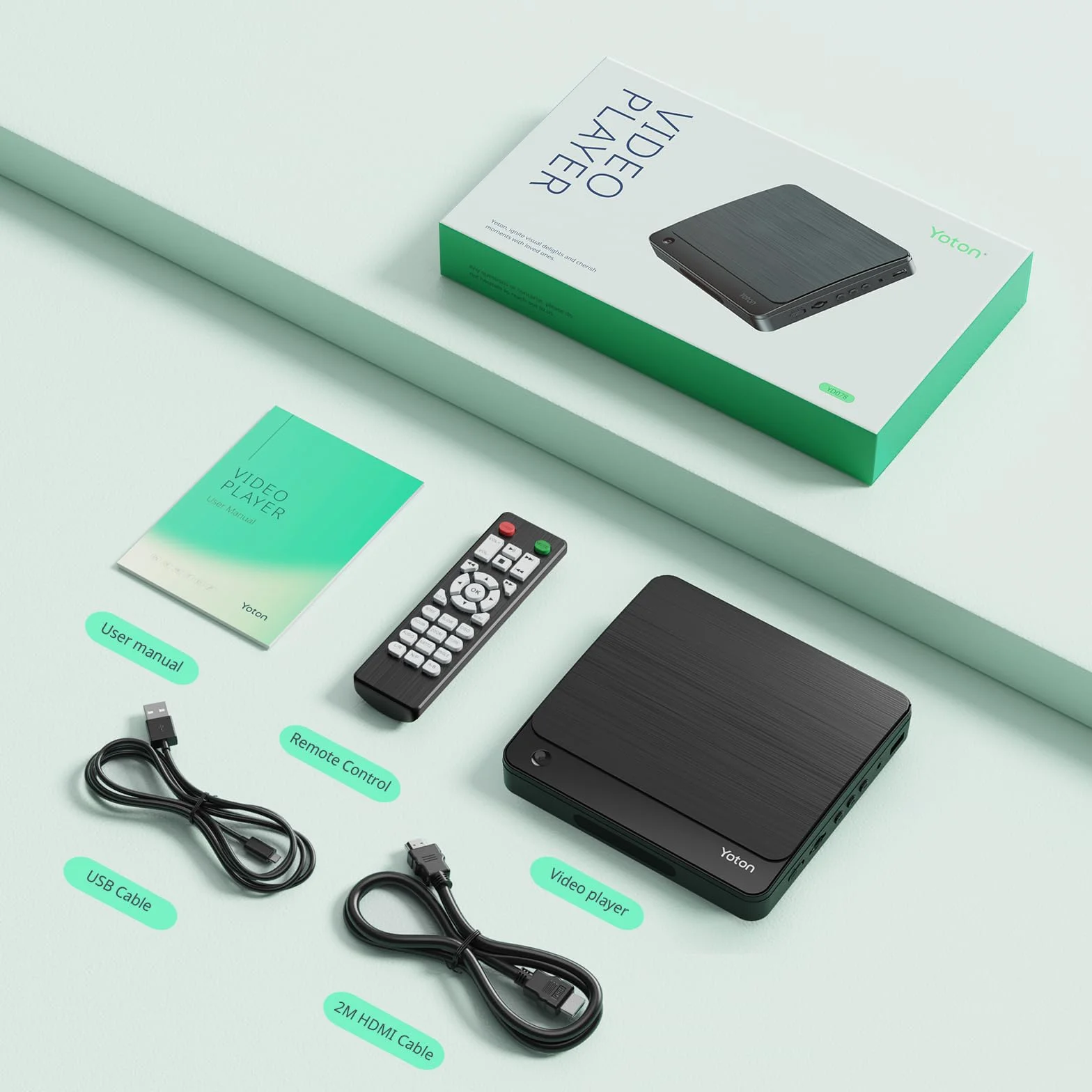Mini odtwarzacz DVD do telewizora z kablem HDMI – skalowanie HD bez regionu, funkcja pamięci, HDMI-Sync, kompatybilny z różnymi formatami płyt (nie Blu-Ray)