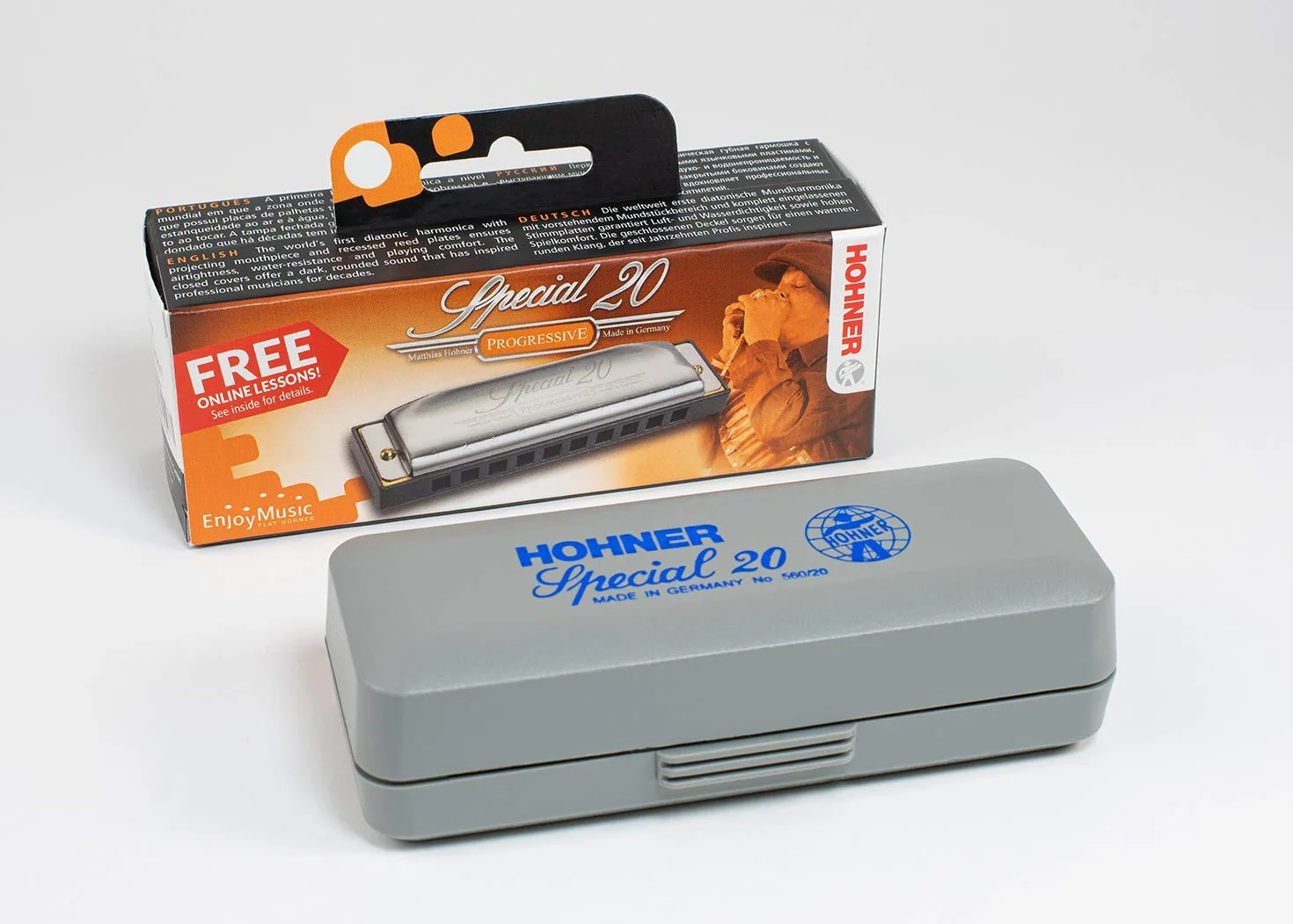 Hohner Harmonijka Ustna 20 tonów klucz C Srebrny