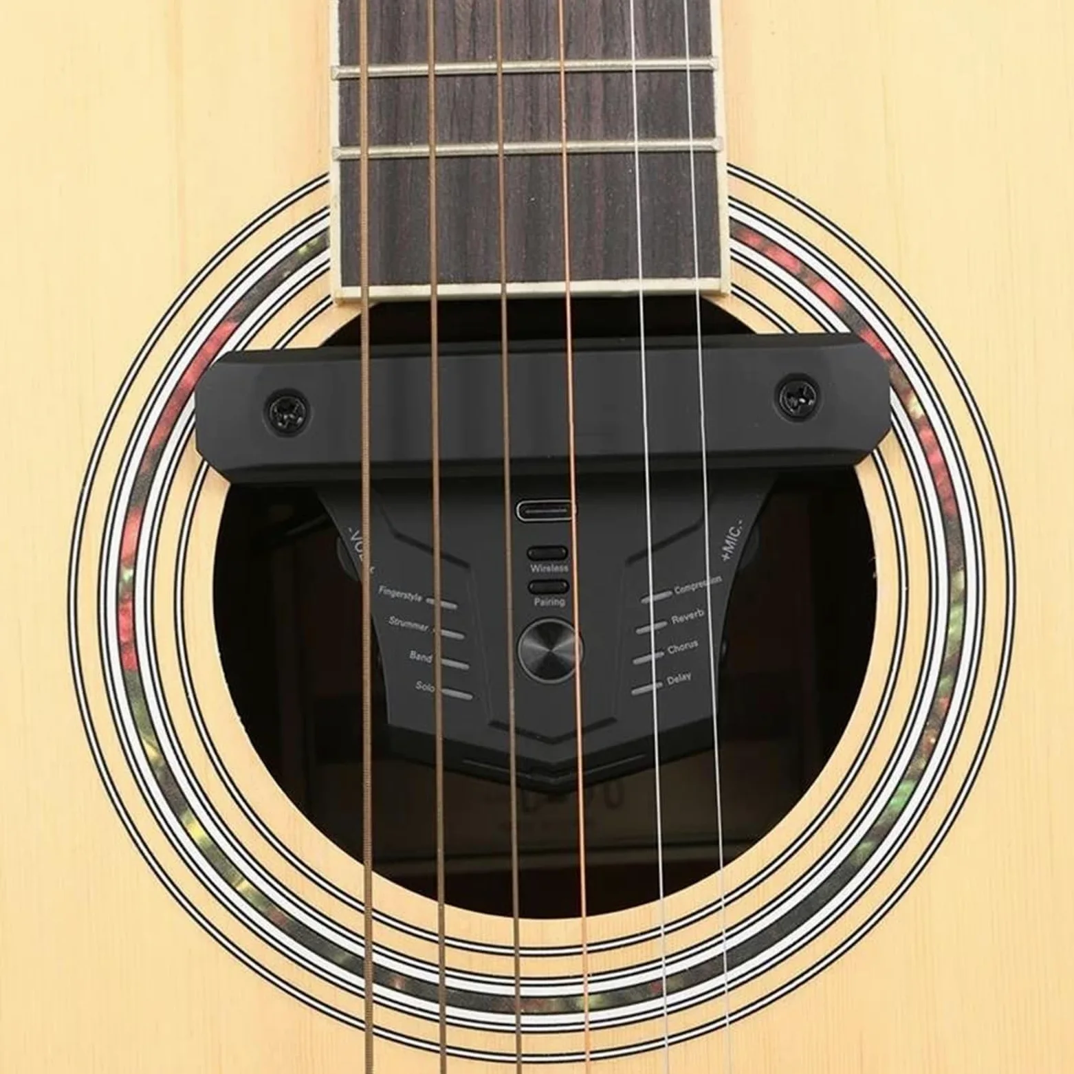 Przetwornik Gitary Akustycznej Początkujących Przedwzmacniacz gitarowy Przetwornik Acoustic Chorus Delay Reverb Efekt Otwór dźwiękowy Z odbiornikiem