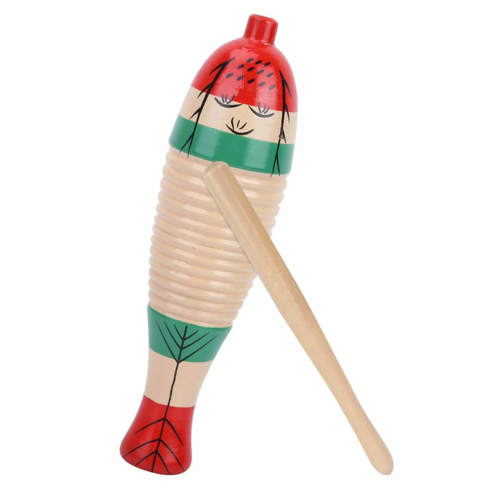 Drewniany skrobak Guiro Sound Tube Muzyczny instrument perkusyjny Kolorowy instrument perkusyjny dla dzieci bawiących się w przedszkolu