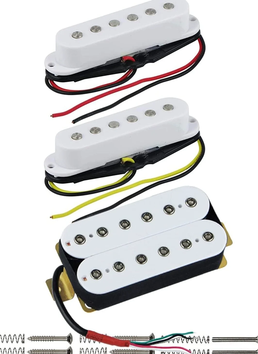 Przetwornik do gitary akustycznej, Ceramiczna pojedyncza cewka przetwornik wzmacniacz przetwornik Humbucker SSH HSS przetwornik do gitary elektrycznej biały zestaw przetwornik do gitary elektrycznej