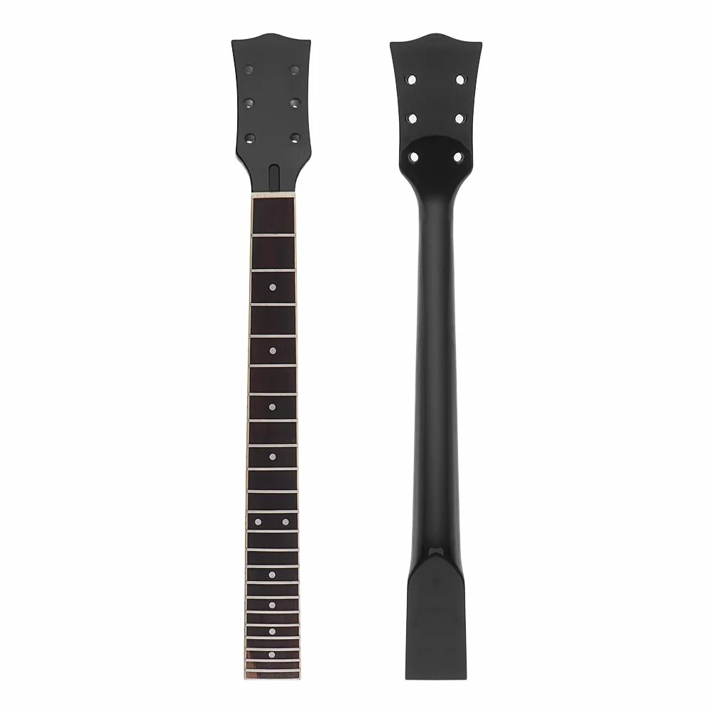 Alnicov Szyja do gitary elektrycznej DIY dla Gibson LP części zamienne 22 progi klon szyja palisander podstrunnica z białymi kropkami wkładka czarny połysk 2