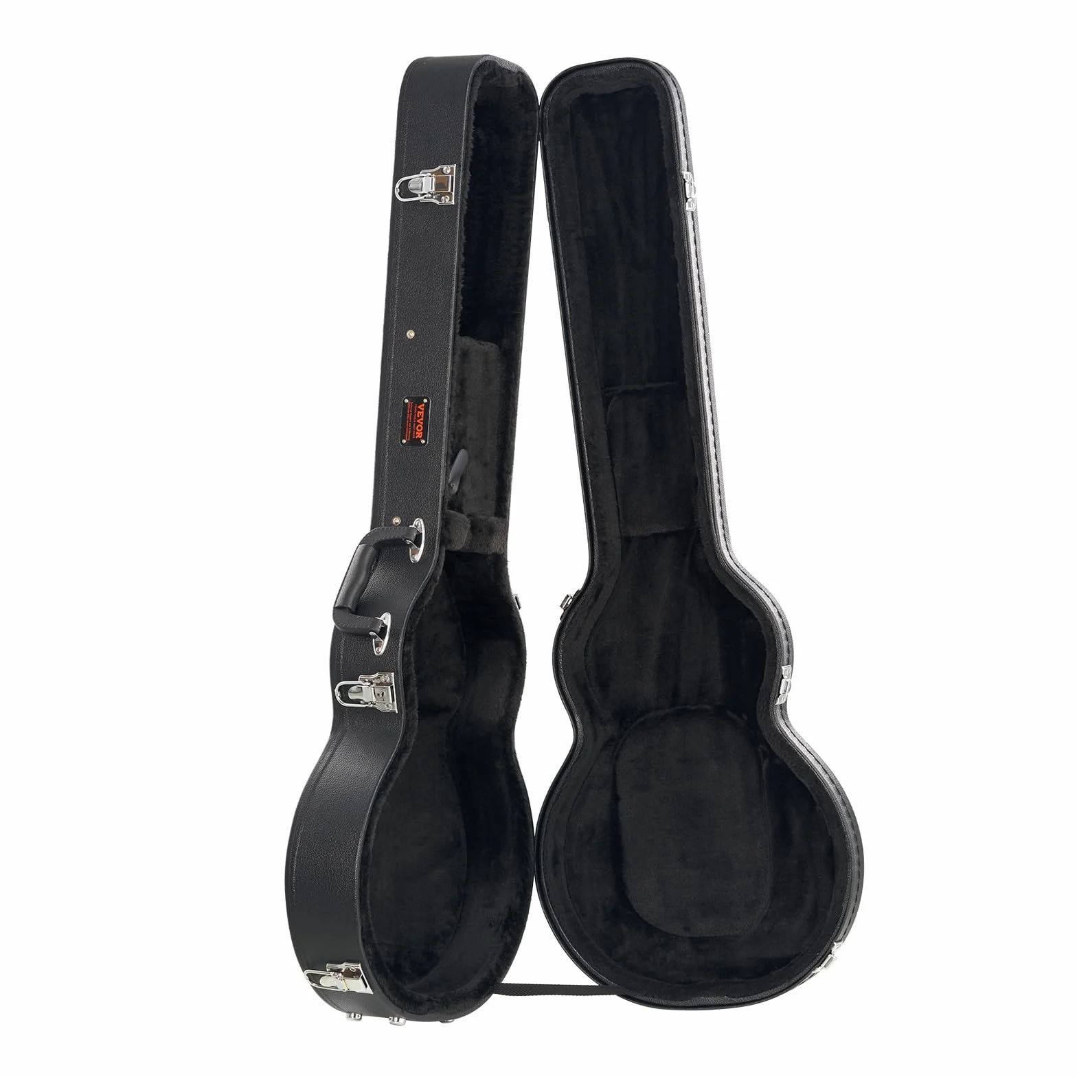VEVOR Twardy futerał na gitarę elektryczną 1050 mm z zamkiem na klucz, uchwyt, wypełnienie PCW, miękka podszewka, wodoodporne do gitar elektrycznych 39 cali, 99 cm, czarne