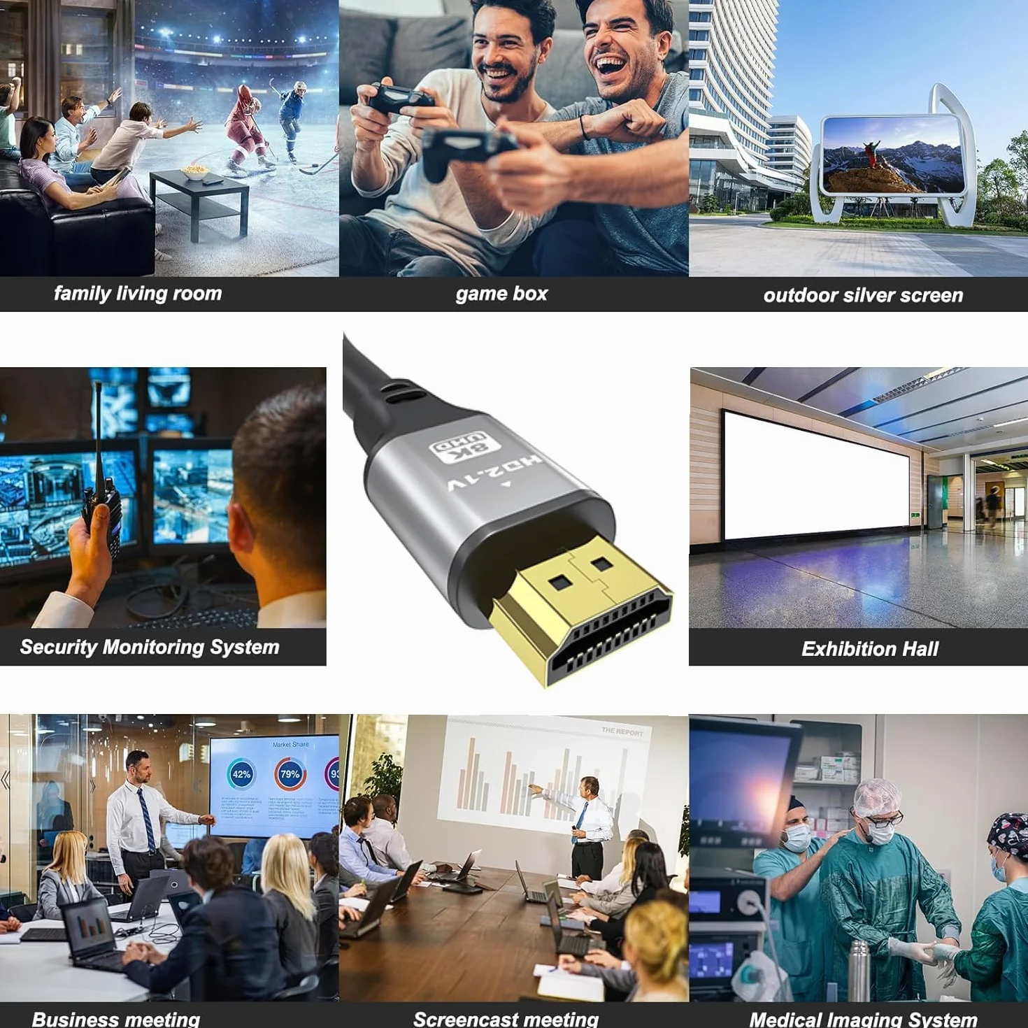 Kabel HDMI 8K, 1 m, szybki kabel HDMI 48 GB/sek. 8K przy 60 Hz 4K przy 120 Hz, HDCP 2.2 i 2.3, DTS:X, HDR 10, kompatybilny z Roku TV/eARC/3D/PS5/HDTV/Laptop/Blu-ray
