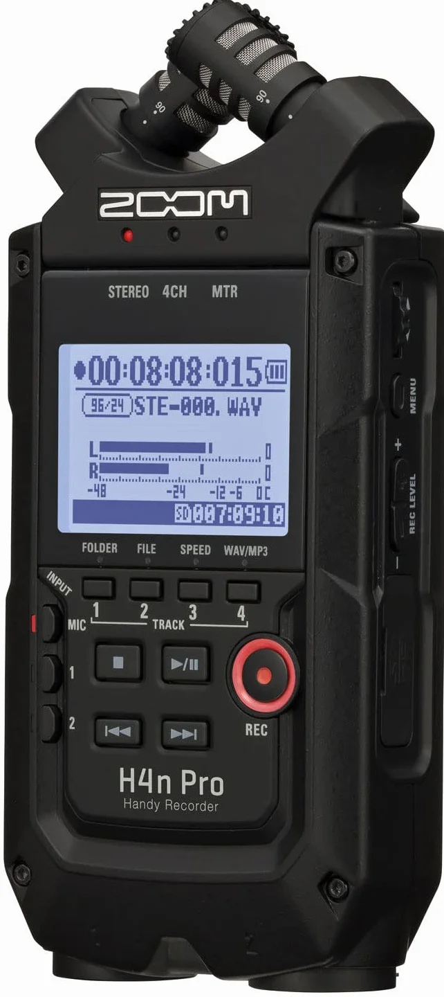 Zoom H4n PRO BK Przenośmy Rejestrator Dźwięku, Czarny, Do 140 db SPL, 1 sztuka