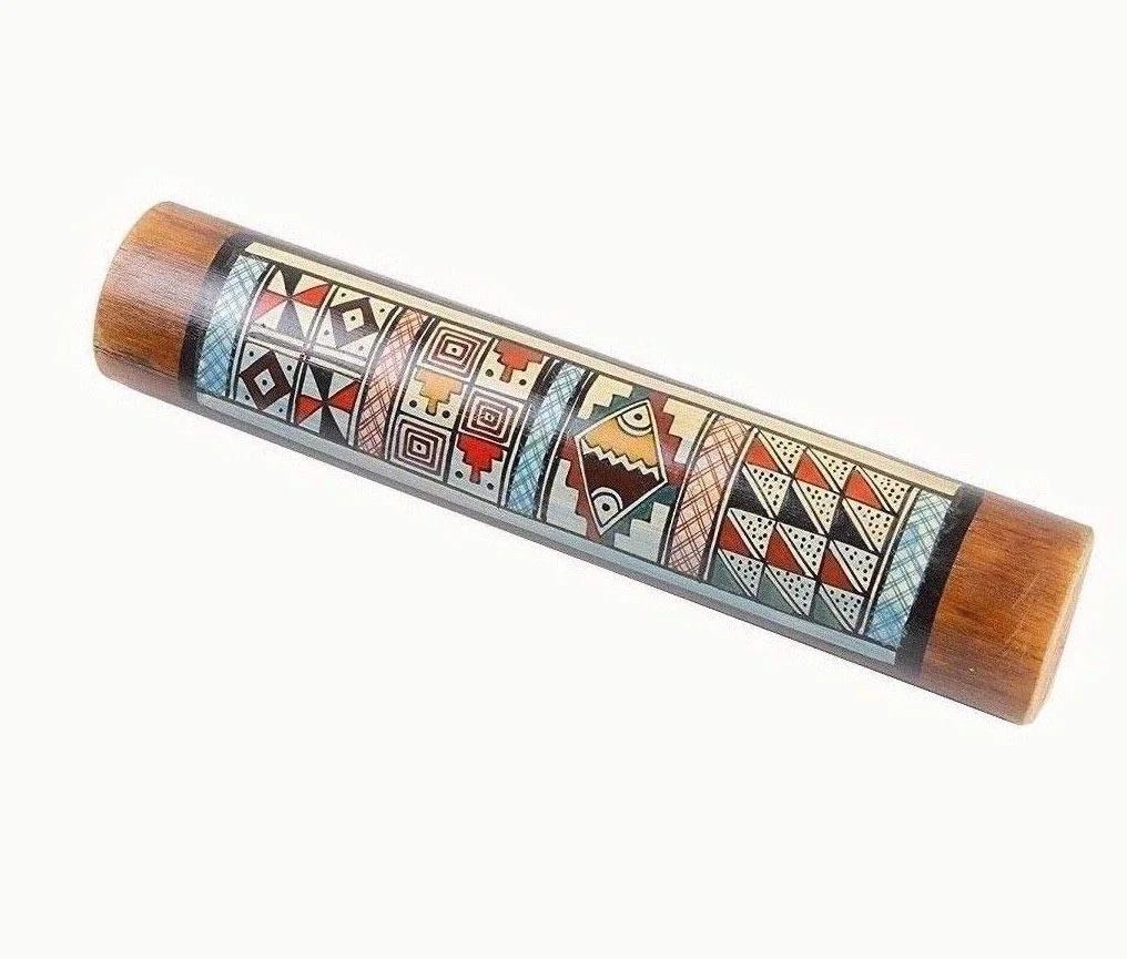 Ręcznie malowany 25 cm Rainstick z Peru - shaker na instrumencie muzycznym