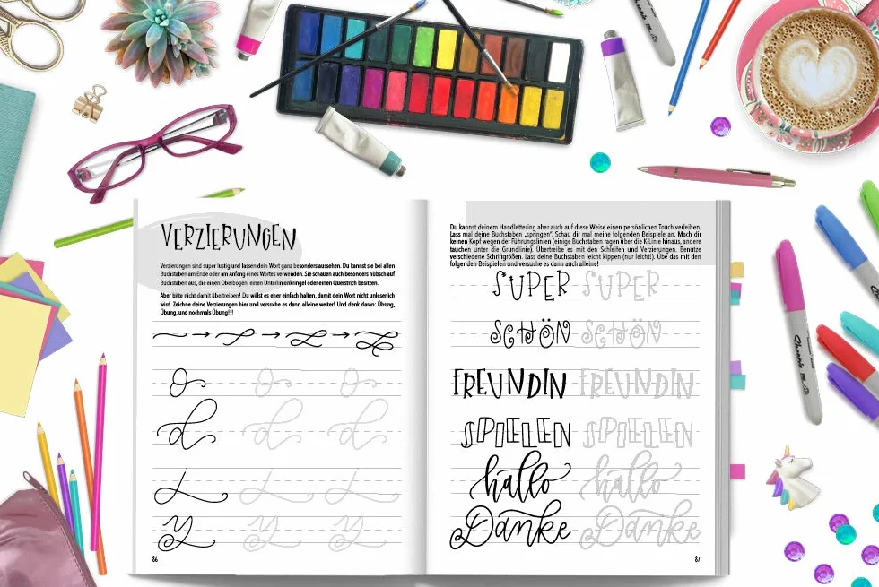 Anfängerhandbuch für moderne Kalligrafie und Hand Lettering für Kinder