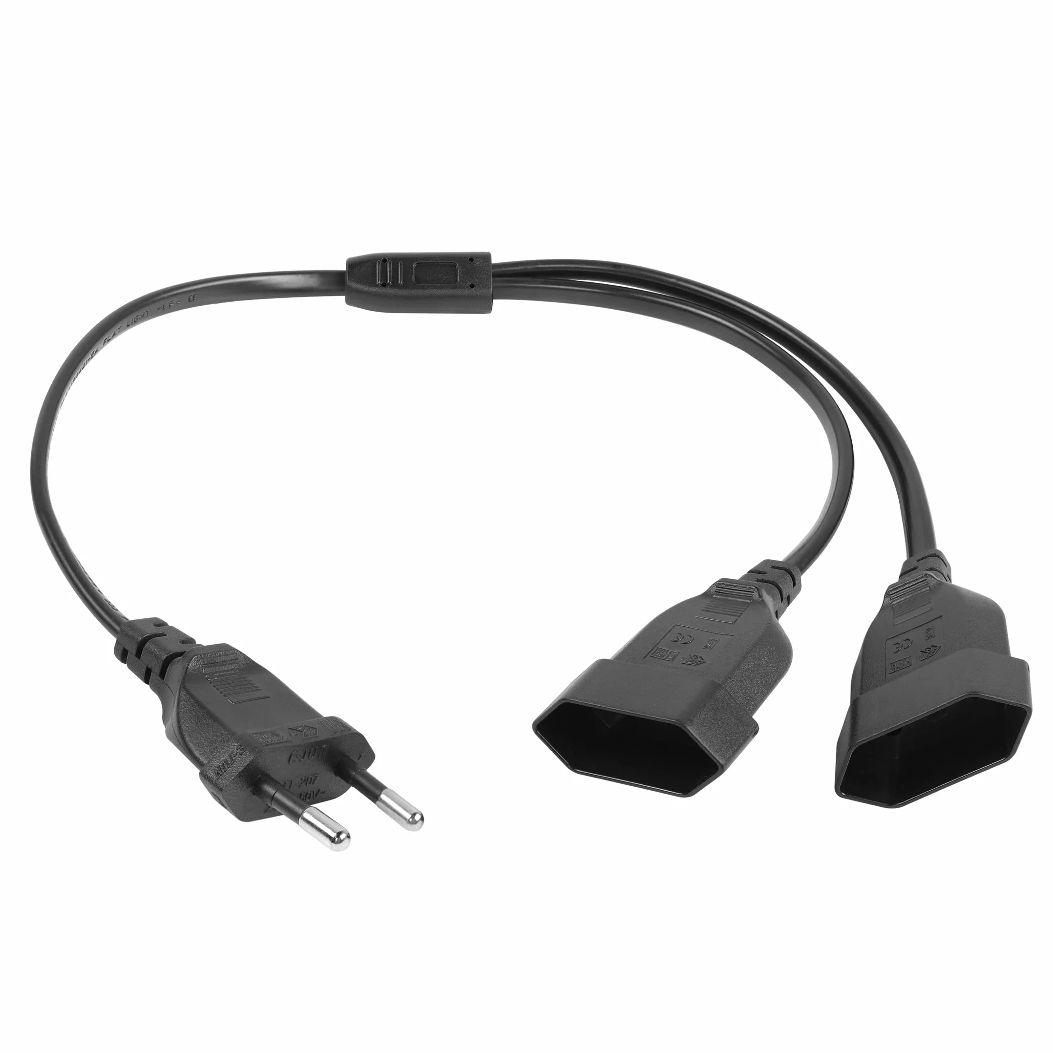 YACSEJAO Kabel zasilający przedłużacz kabel zasilający przedłużacz typu C wtyczka euro na gniazdo euro TV PC monitor projektor lampa urządzenia gospodarstwa domowego, 40 cm