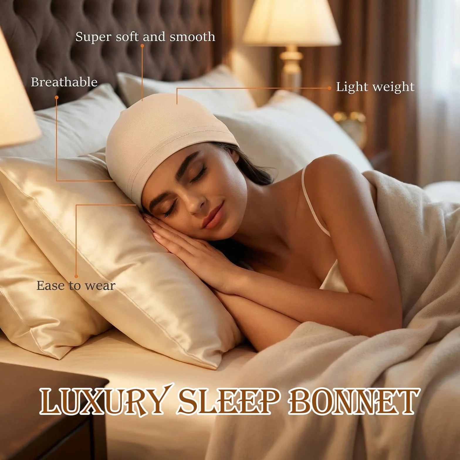 Sibba Chemo Nakrycie głowy dla kobiet, czapka Slouch Beanie, miękka, cienka czapka do spania, turban, nakrycie głowy w przypadku wypadania włosów i łysienia, na wszystkie pory roku