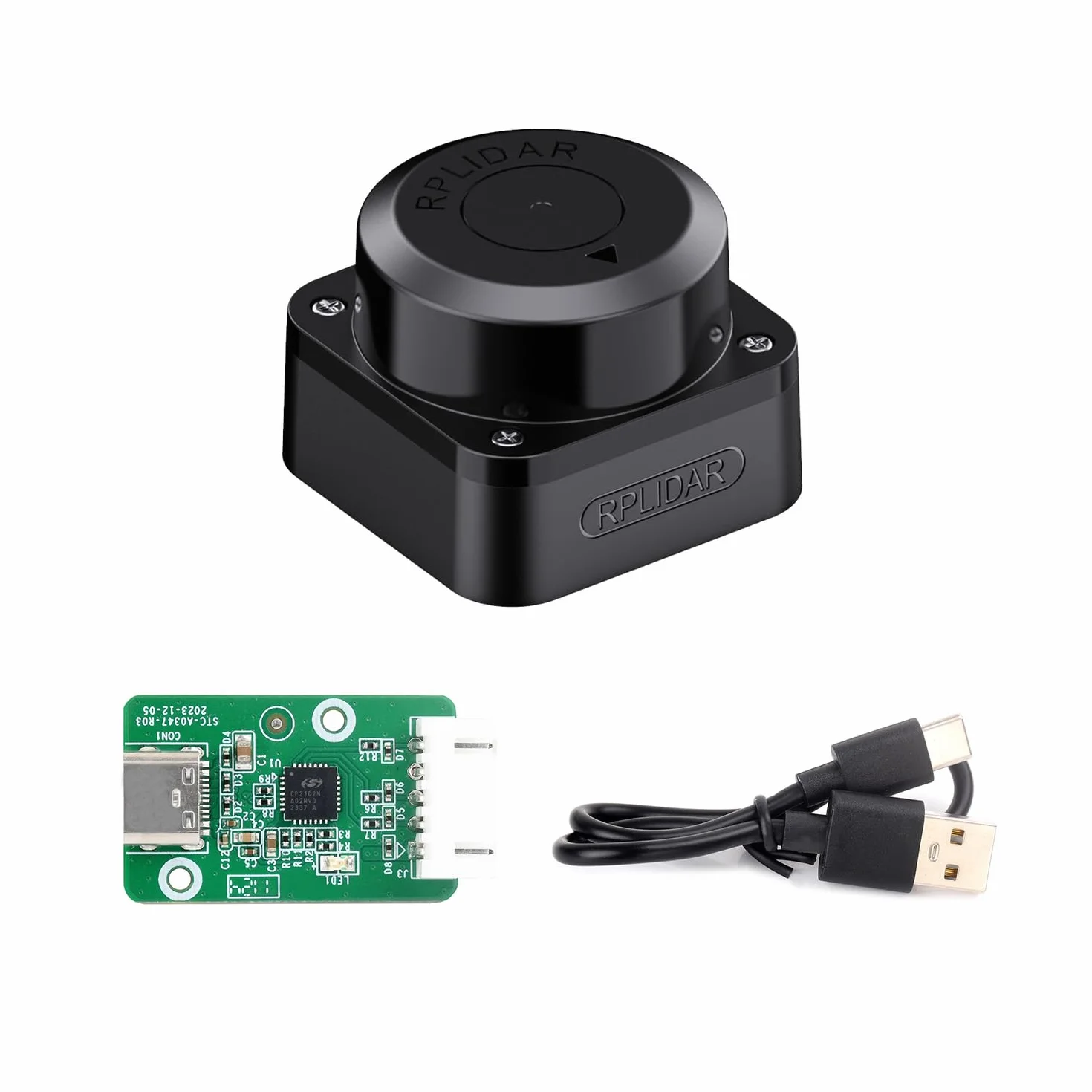 Waveshare Slamtec RPLIDAR C1 Laser Ranging Sensor, 360° Omnidirectional Lidar, Millimeter-Level High Definition, Anti-Interference and Anti-Adhesion, Compact and Easy to Integrate