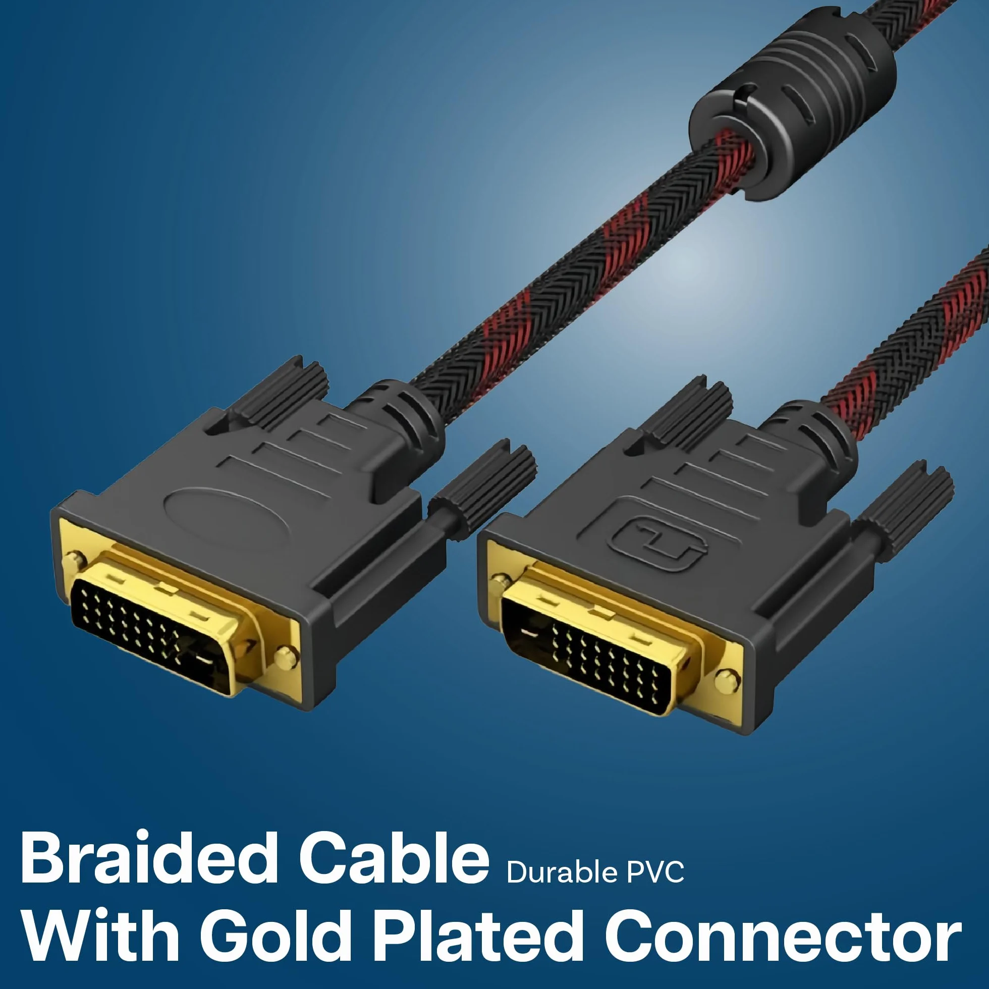 MMOBIEL Adapter Kabla DVI Na DVI - Męski DVI-D Dual Link Na Męski DVI-D Dual Link - Konwerter Kabla Wideo Do Monitora, Komputera, Telewizora, Gier, Projektora - 1080p Full HD 60Hz - Złote Złącze 1,5m