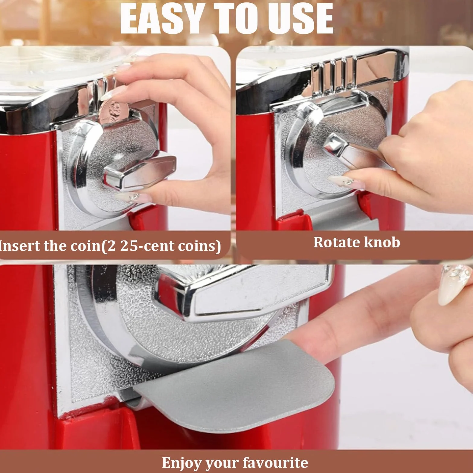 Automat Z Metalowym Stojakiem Na KapsułKi, Komercyjny Automat Na Monety Gumball, Automat Z Dozownikiem CukierkóW Dla Biznesu Lub Domu,Grey