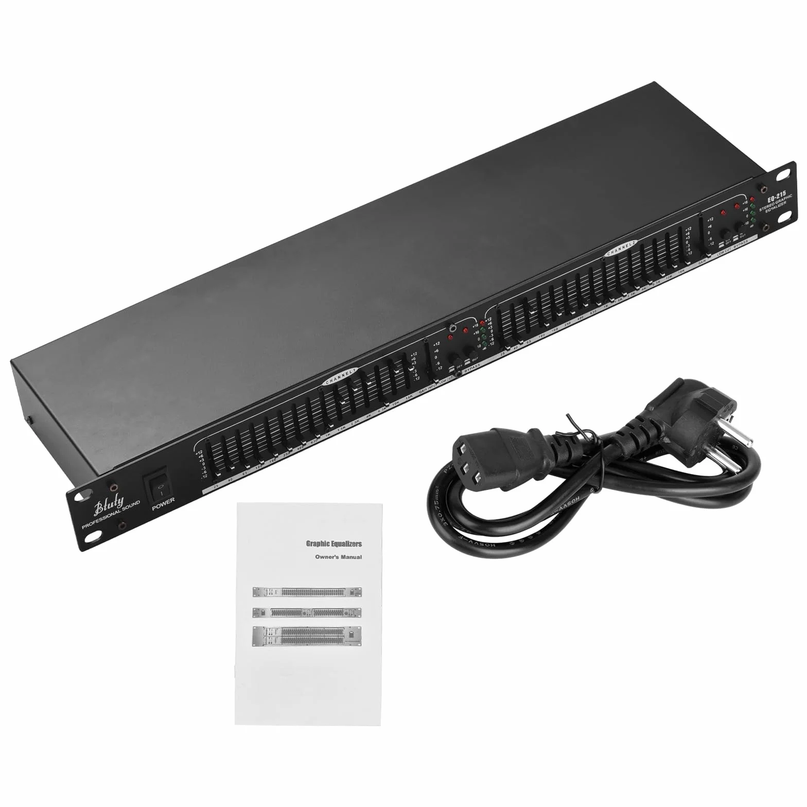 Btuty Eq-215 15-pasmowy dwukanałowy korektor graficzny 1u 2-kanałowy korektor graficzny stereo z mocowaniem do stojaka