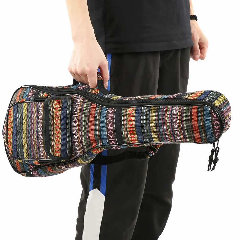 RiToEasysports Torba na ukulele koncertowe etui na ukulele, wbudowana, pogrubiona bawełna z paskami tylnymi i bocznymi na 4 struny, ukulele, akcesoria do instrumentów muzycznych