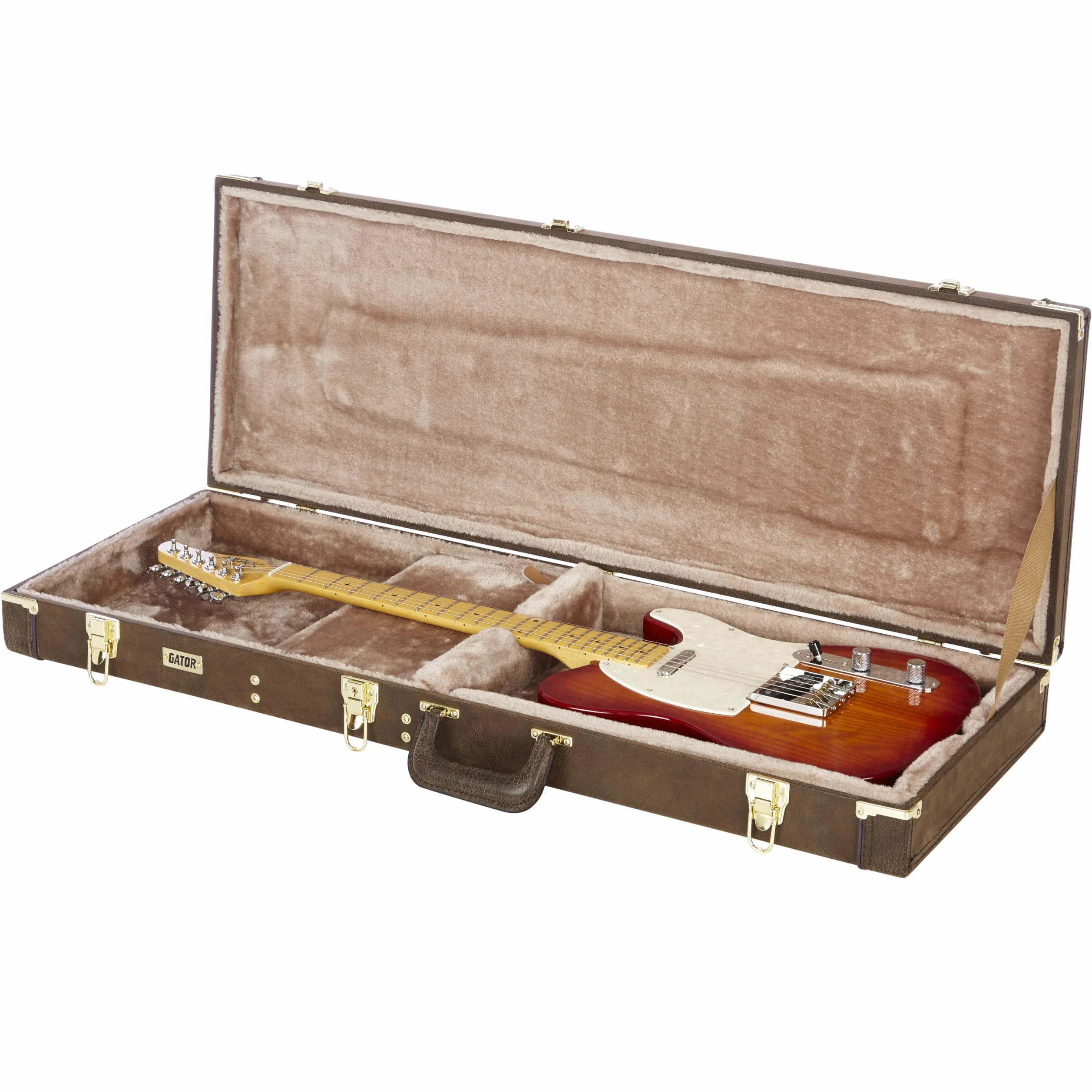 Gator Cases Deluxe walizka na gitarę standardową elektryczną w stylu vintage, brązowa (GW-ELECT-VIN)