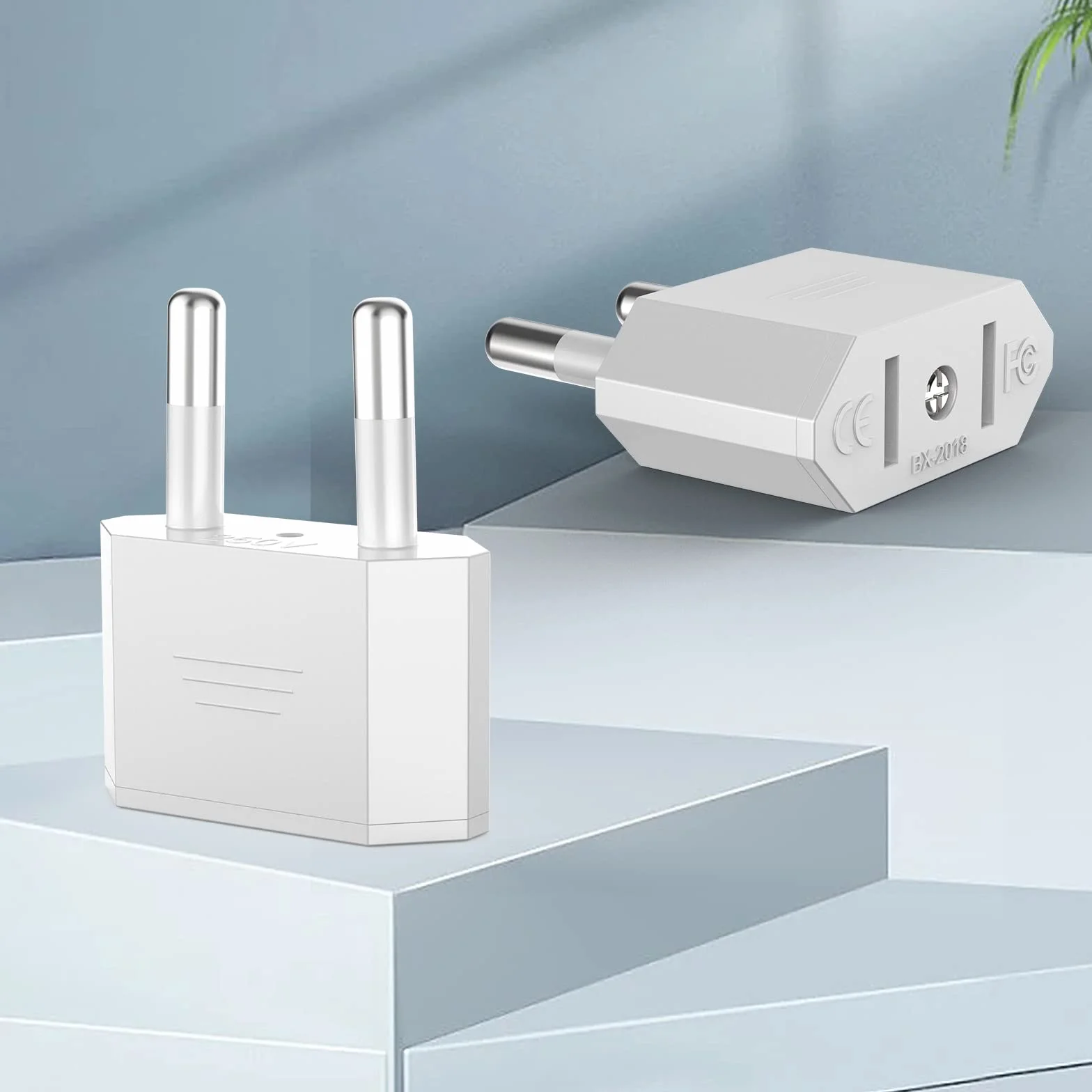 VIEVRE Adapter US na UE, 2 piny, USA, wtyczka niemiecka, Ameryka, Meksyk, Kanada, Egipt, Hiszpania, adapter do UE, USA (biały)