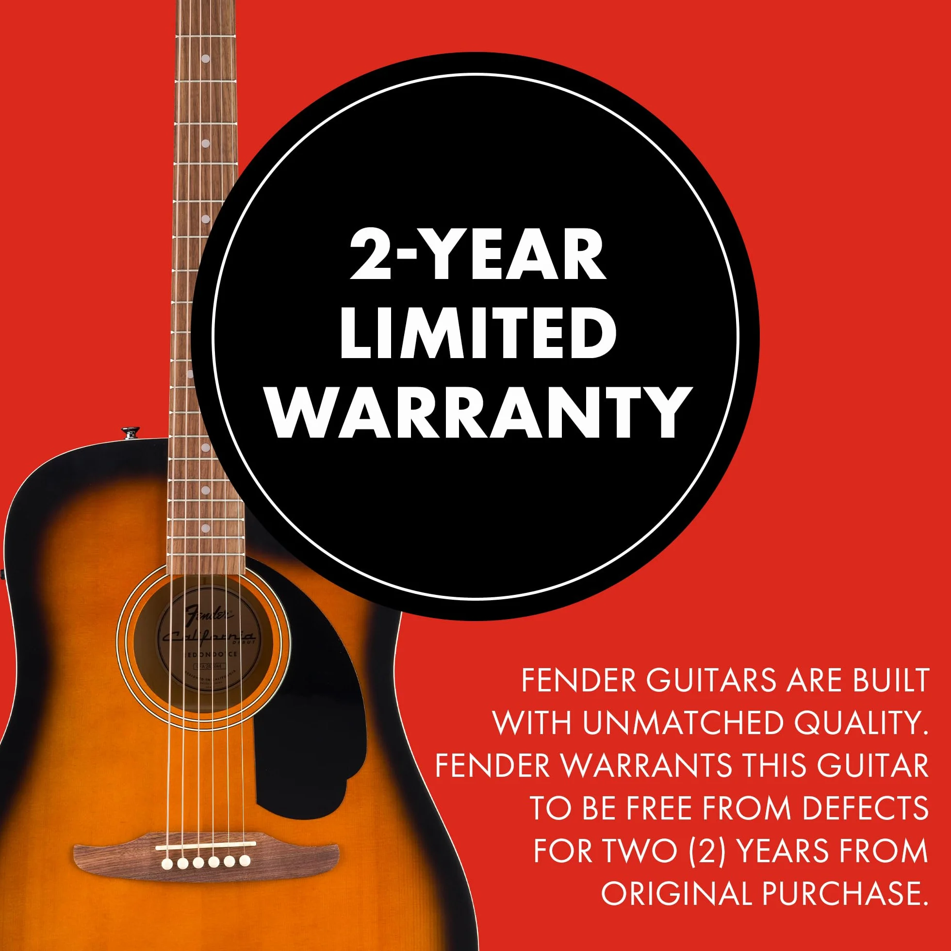 Fender California Debut Redondo Dreadnought z wycięciem CE gitara akustyczna, świerkowy top, czarny pickguard, 2-kolorowy Sunburst