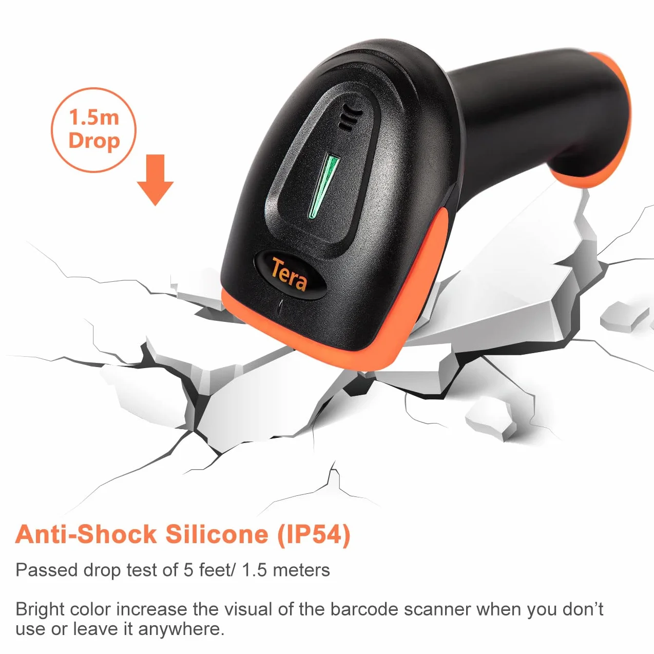 Tera Skaner kodów kreskowych 1D 2D QR 3 w 1 Wireless 2.4 GHz/Bluetooth/USB przewodowy czytnik kodów kreskowych ze stojakiem/uchwytem, HW0001
